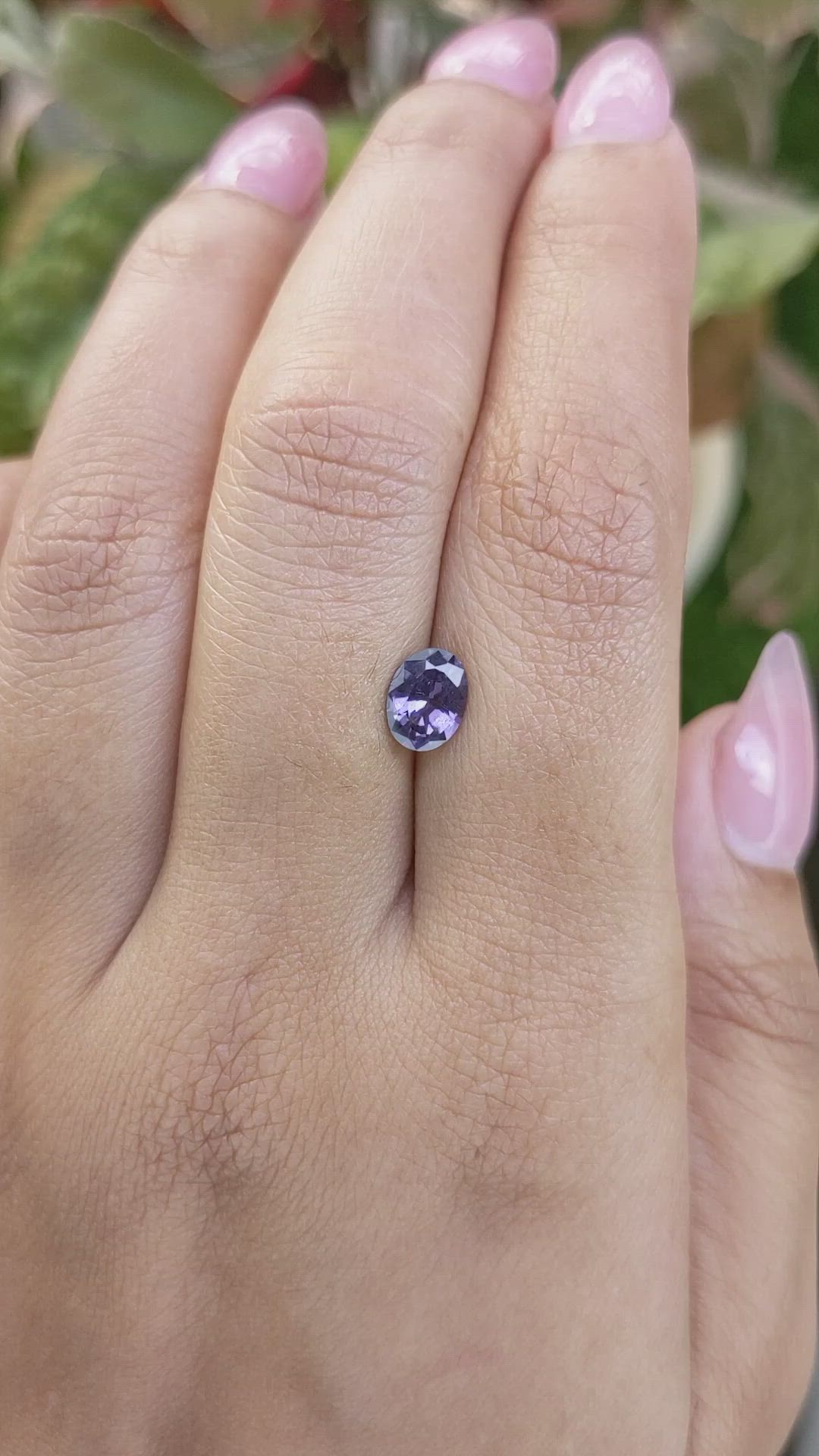 0.92 Ct. Pinkish Purple Spinel from Ceylon (Sri Lanka) Size Video
