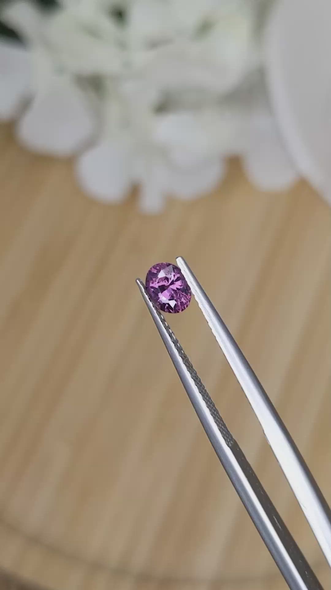 0.60 Ct. Purplish Pink Spinel from Ceylon (Sri Lanka) Size Video