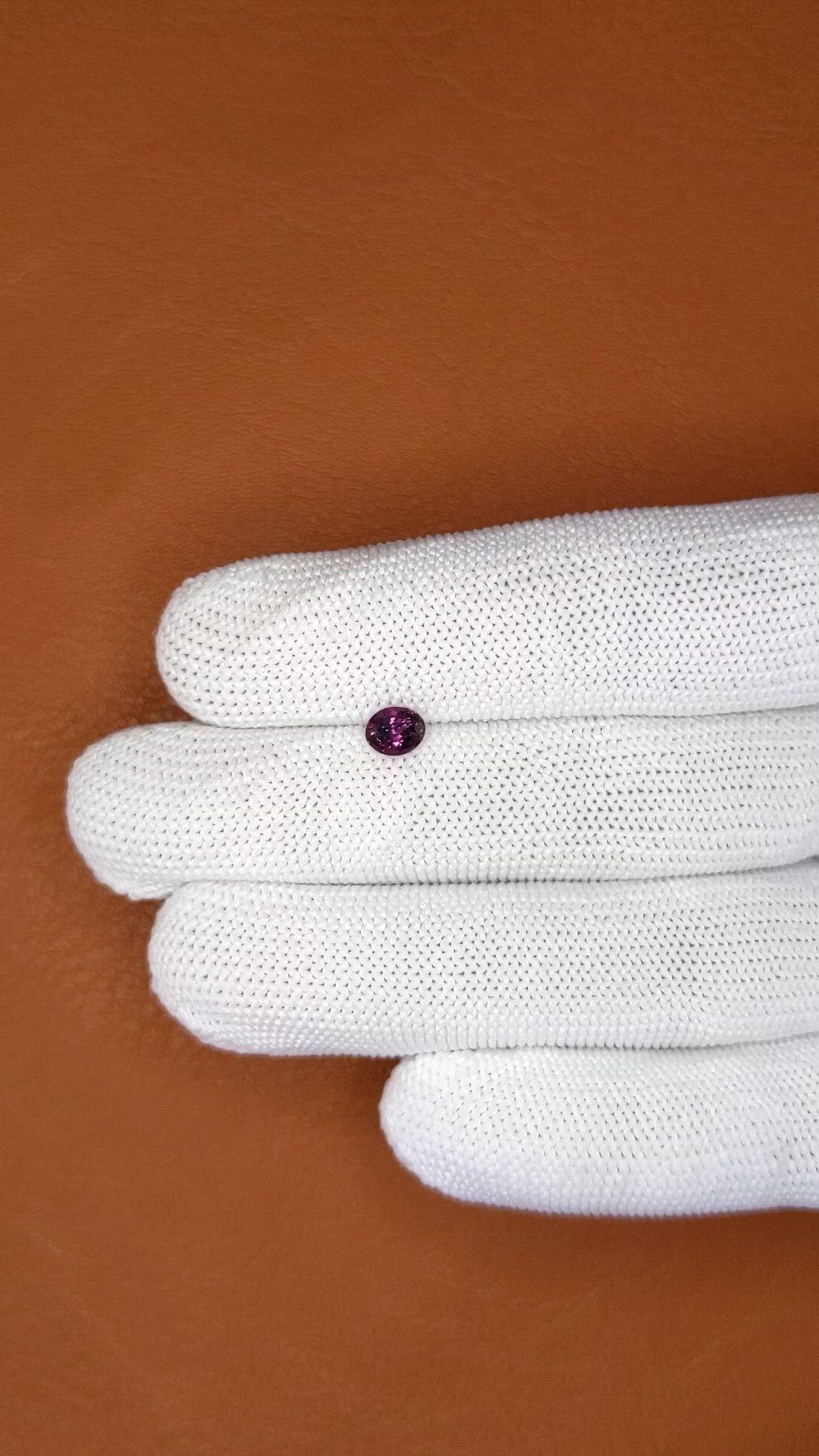 0.60 Ct. Purplish Pink Spinel from Ceylon (Sri Lanka) Size Video
