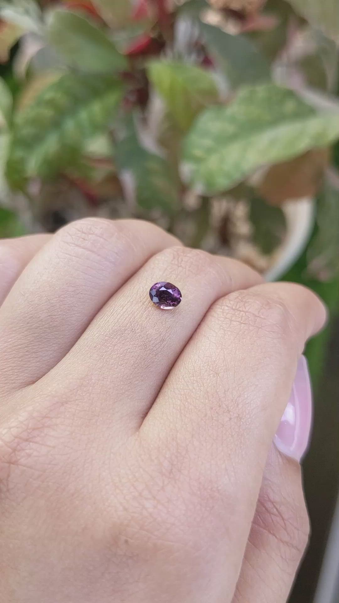 0.60 Ct. Purplish Pink Spinel from Ceylon (Sri Lanka) Size Video