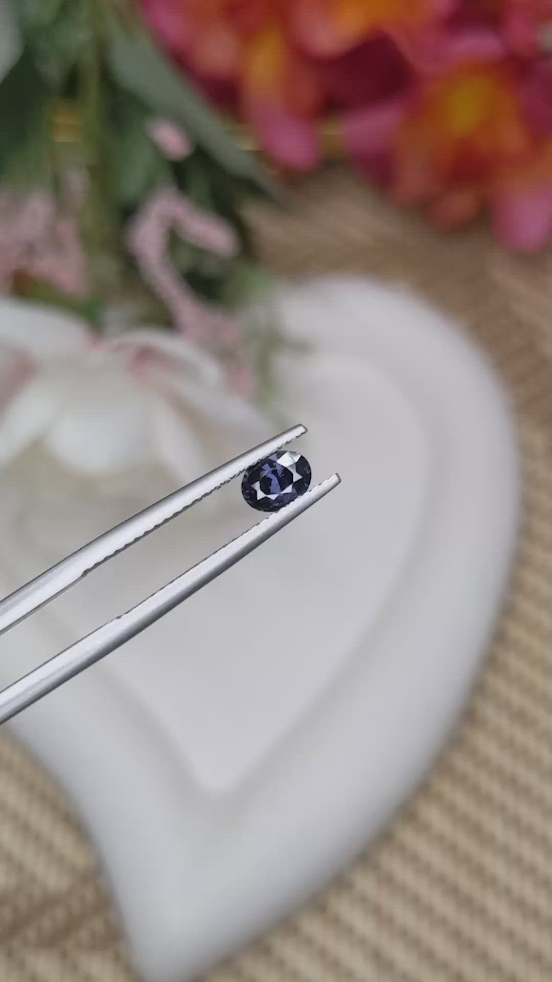 0.61 Ct. Purplish Blue Spinel from Ceylon (Sri Lanka) Size Video