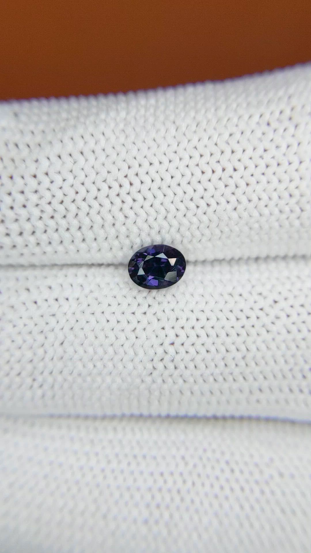 0.61 Ct. Purplish Blue Spinel from Ceylon (Sri Lanka) Size Video
