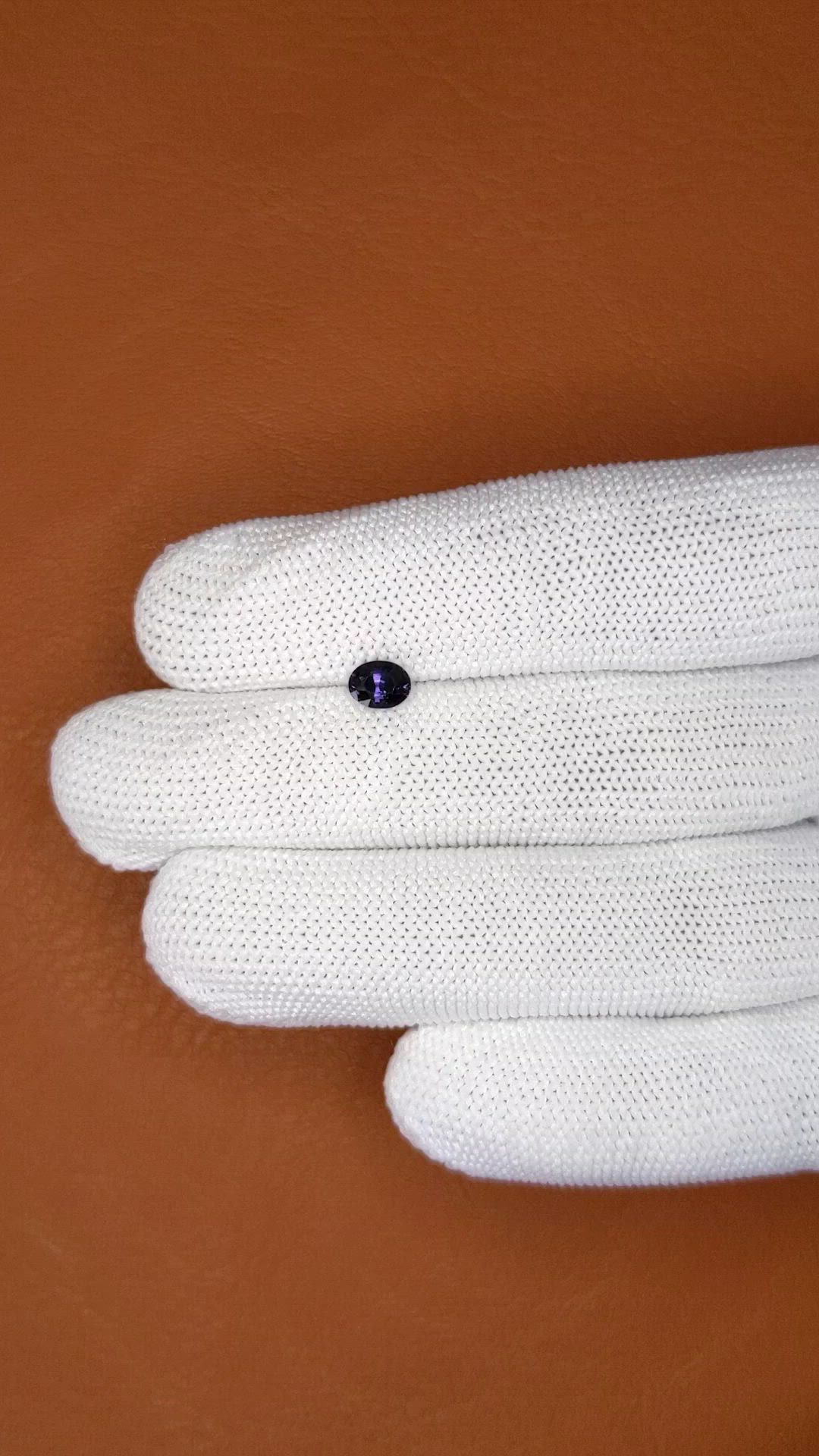 0.61 Ct. Purplish Blue Spinel from Ceylon (Sri Lanka) Size Video