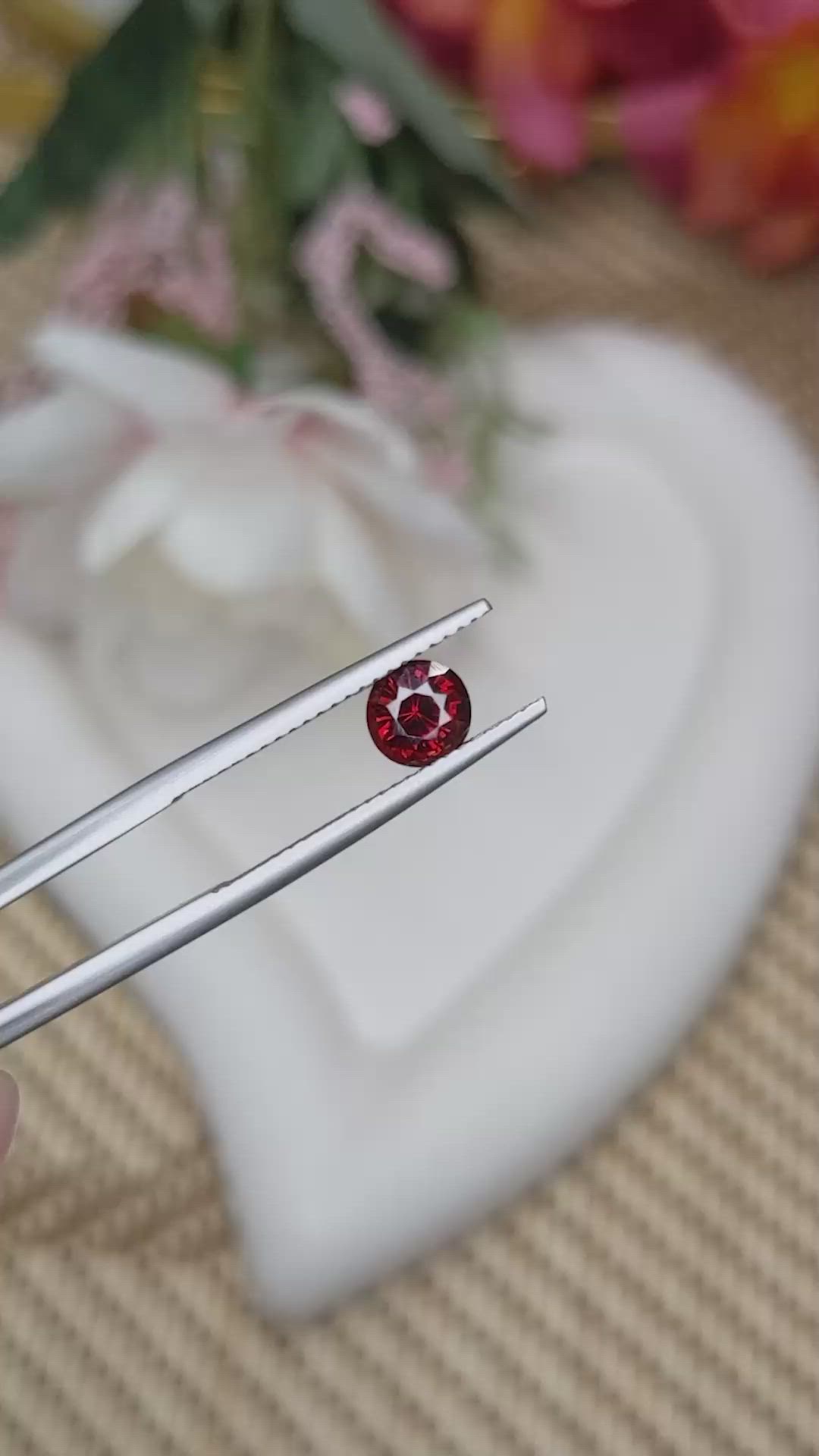 0.94 Ct. Red Garnet from Ceylon (Sri Lanka) Size Video
