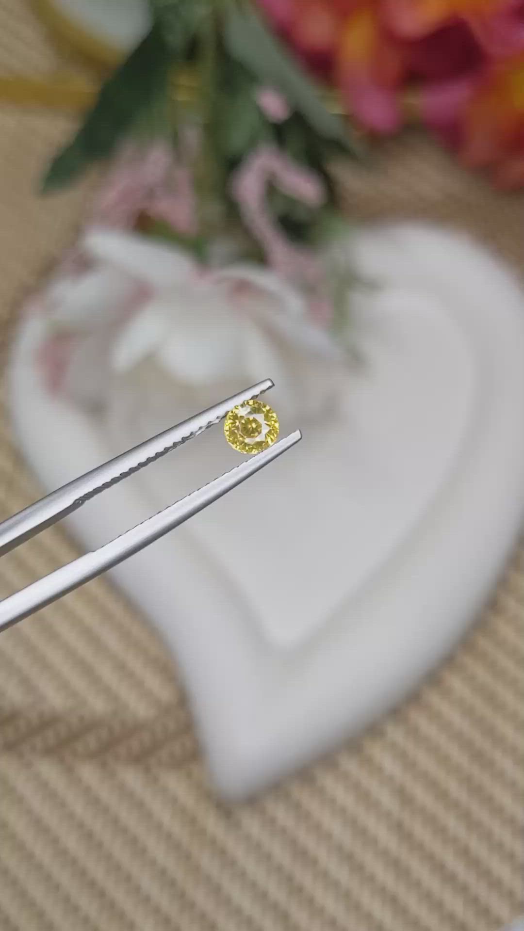 0.60 Ct. Yellow Zircon from Ceylon (Sri Lanka) Size Video
