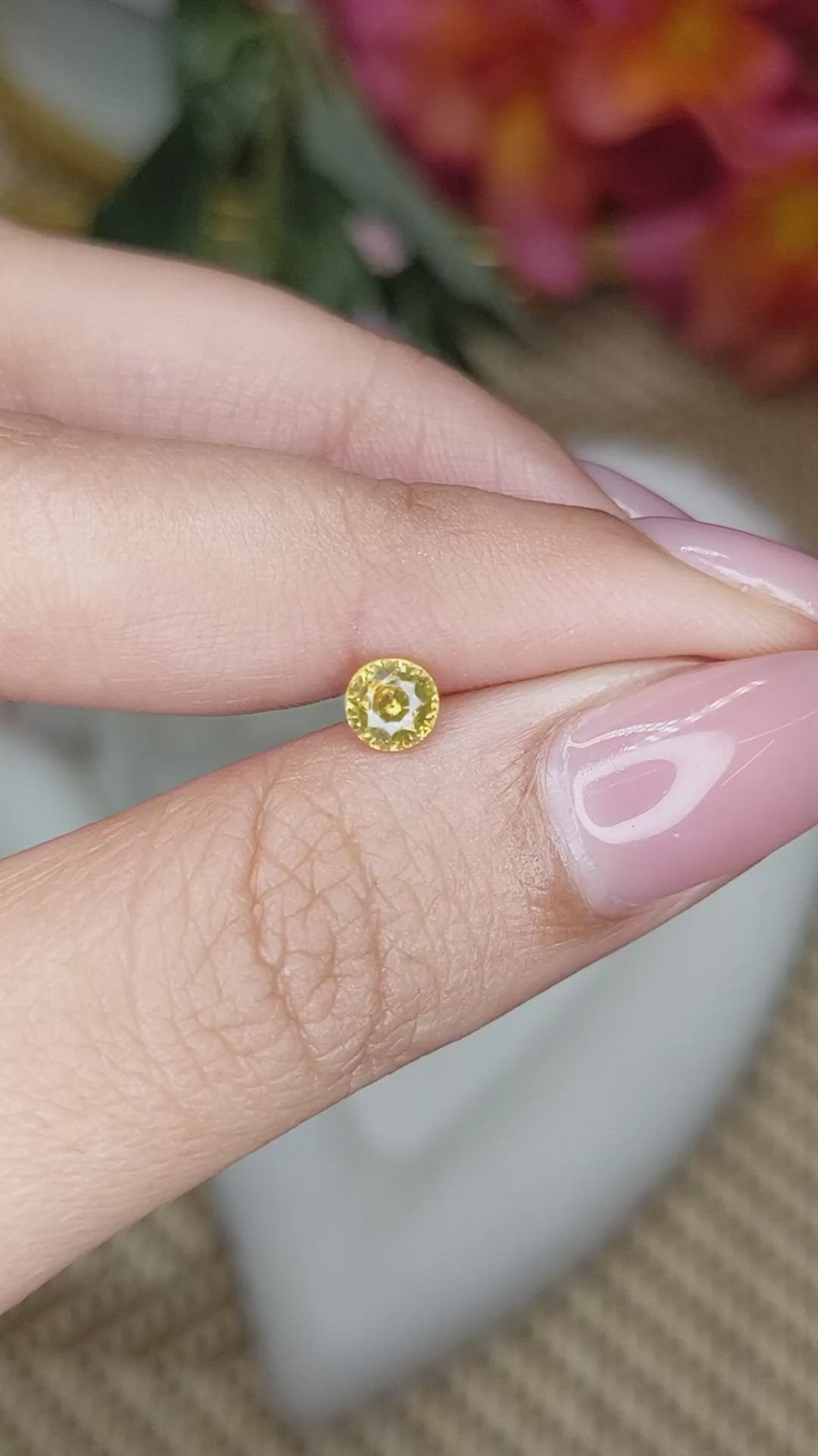 0.60 Ct. Yellow Zircon from Ceylon (Sri Lanka) Size Video