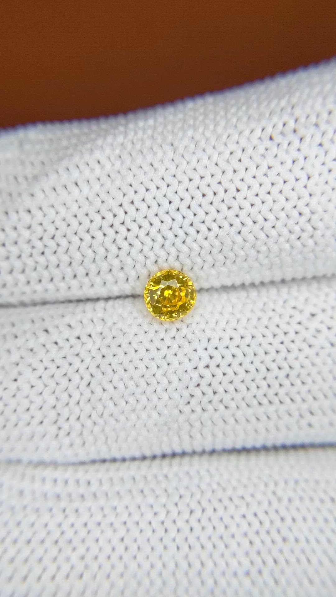 0.60 Ct. Yellow Zircon from Ceylon (Sri Lanka) Size Video