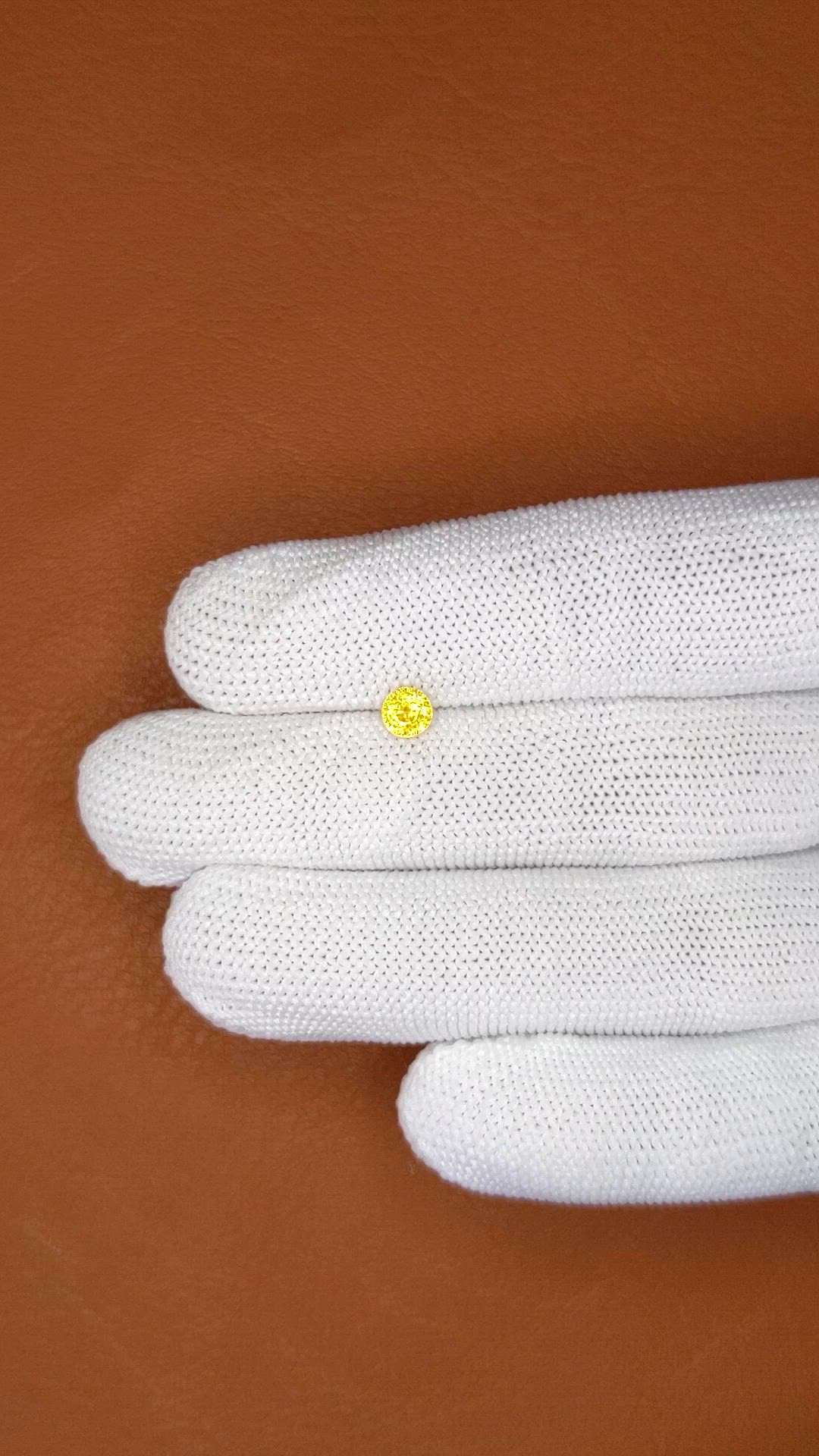 0.60 Ct. Yellow Zircon from Ceylon (Sri Lanka) Size Video