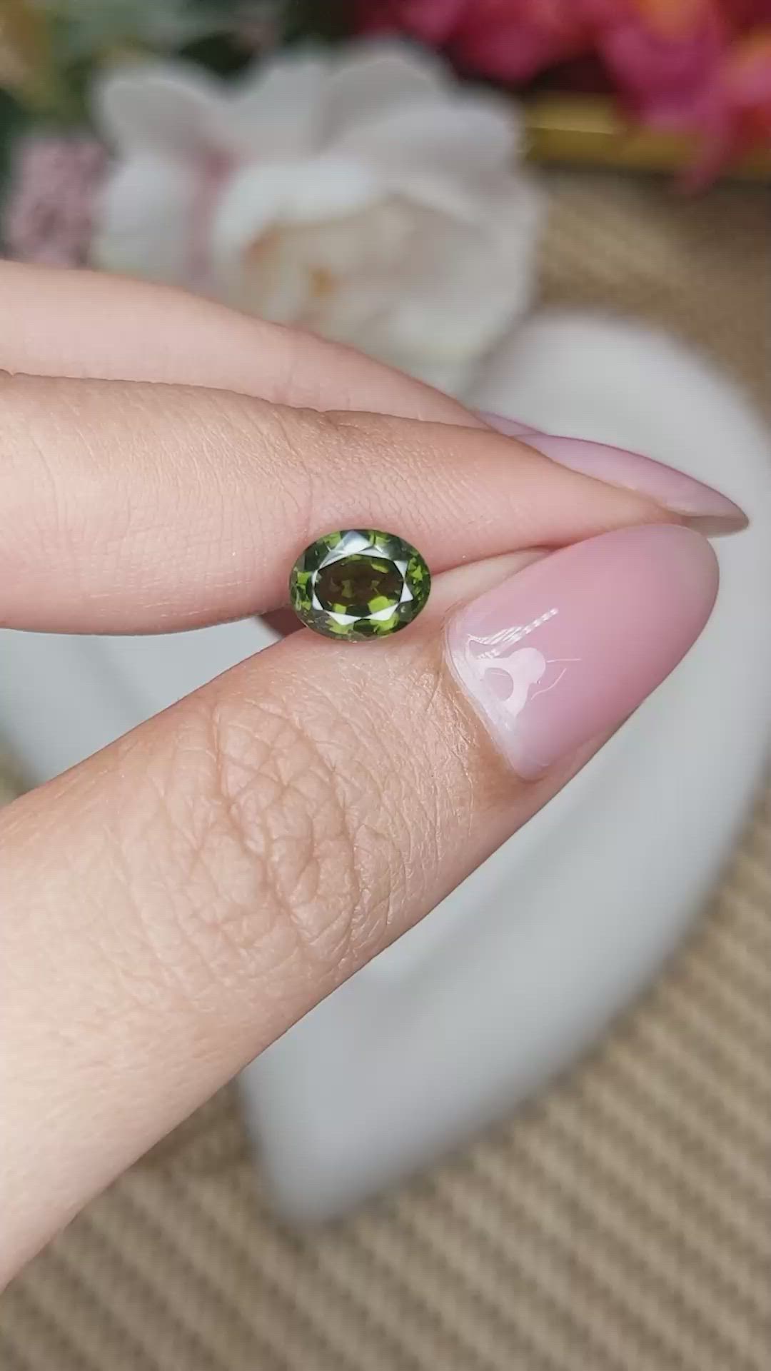 1.79 Ct. Green Tourmaline from Ceylon (Sri Lanka) Size Video