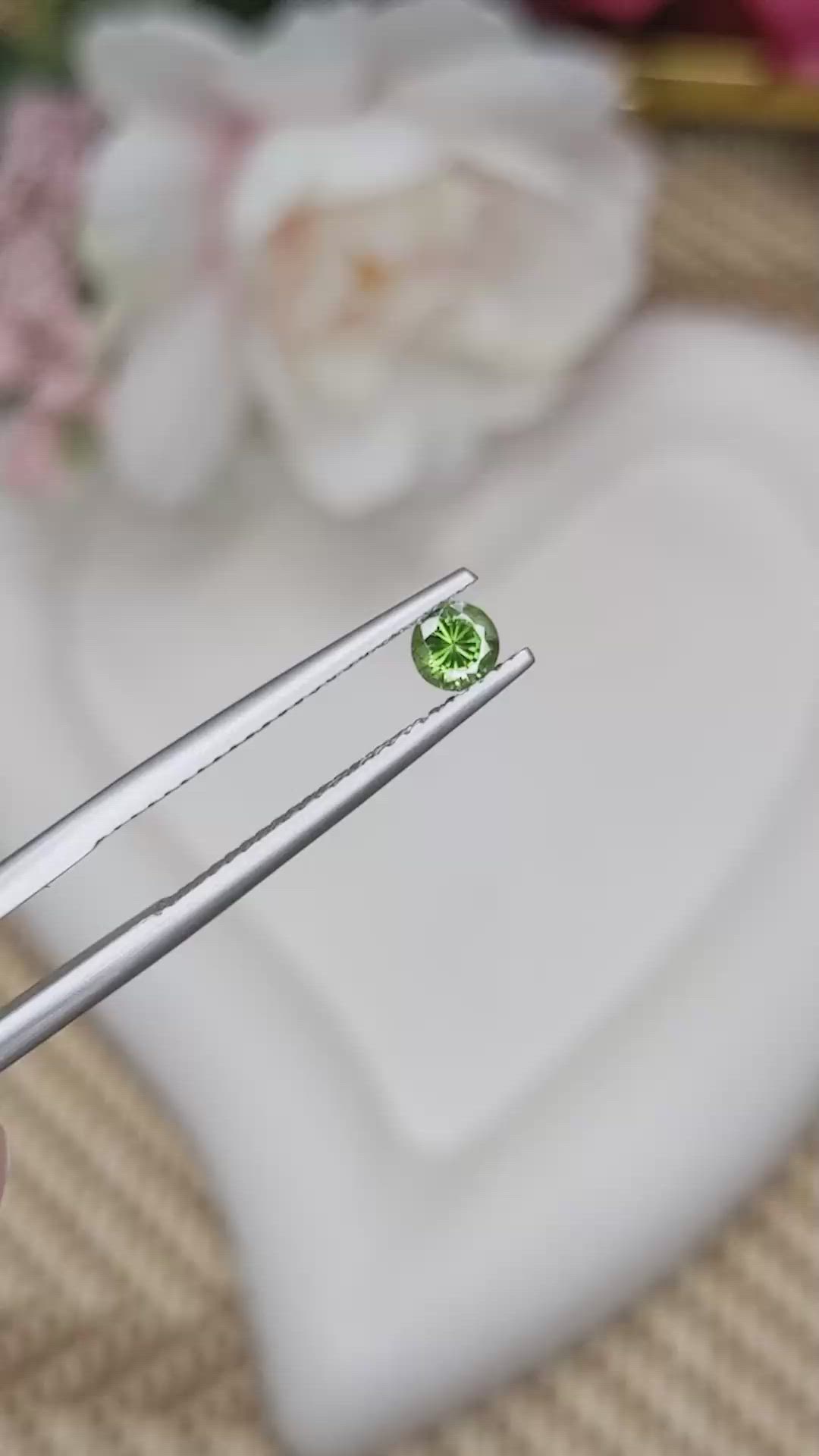 0.32 Ct. Green Tourmaline from Ceylon (Sri Lanka) Size Video