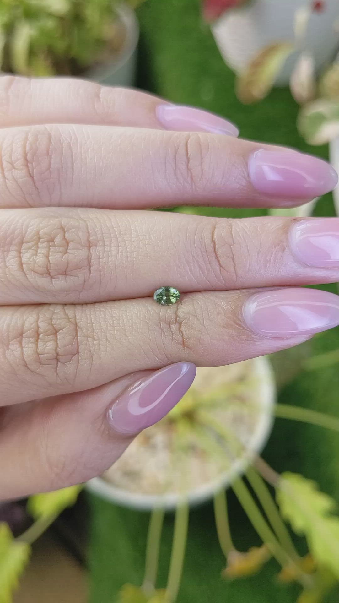 0.25 Ct. Yellowish Green Tourmaline from Ceylon (Sri Lanka) Size Video