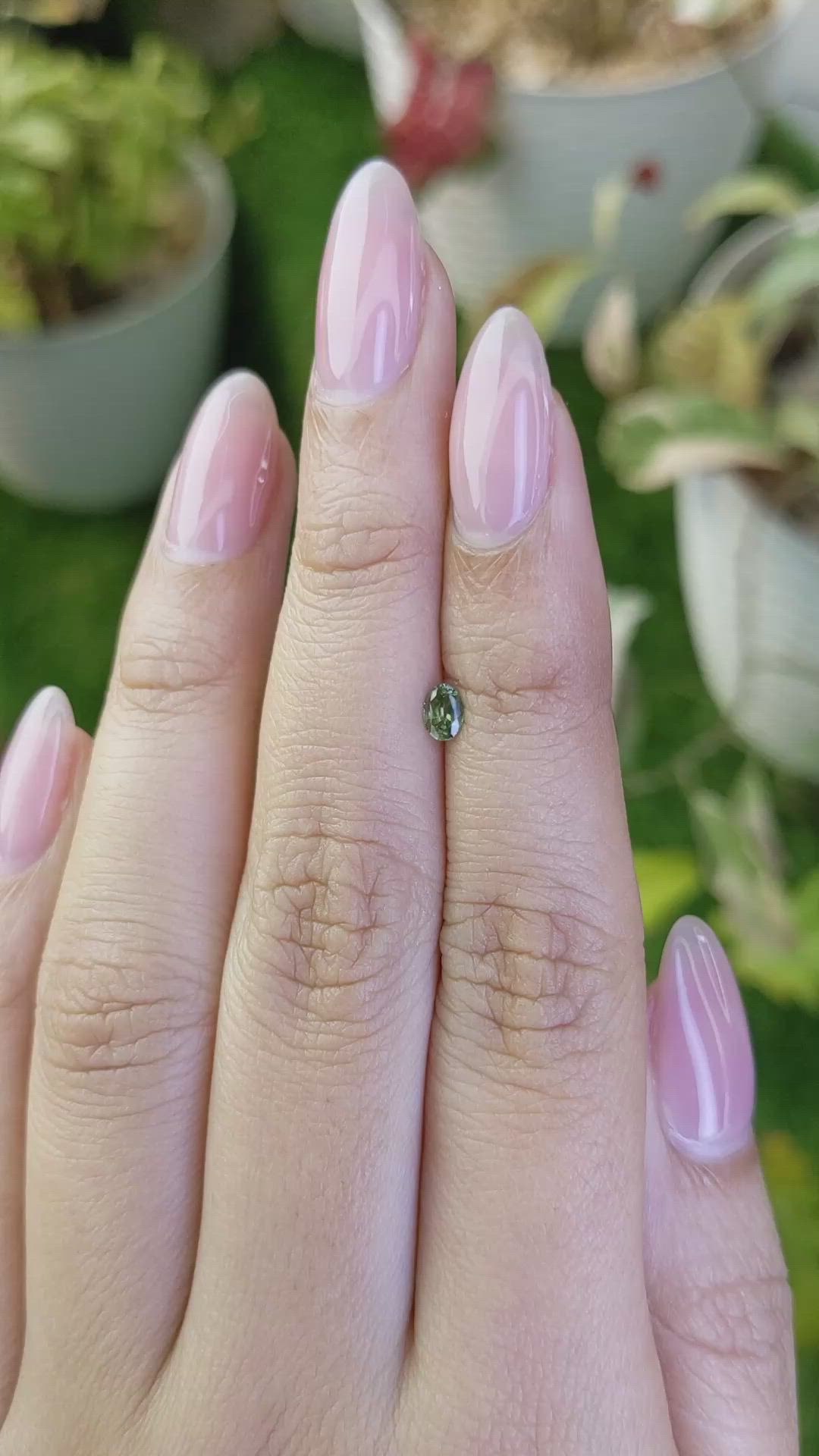 0.25 Ct. Yellowish Green Tourmaline from Ceylon (Sri Lanka) Size Video