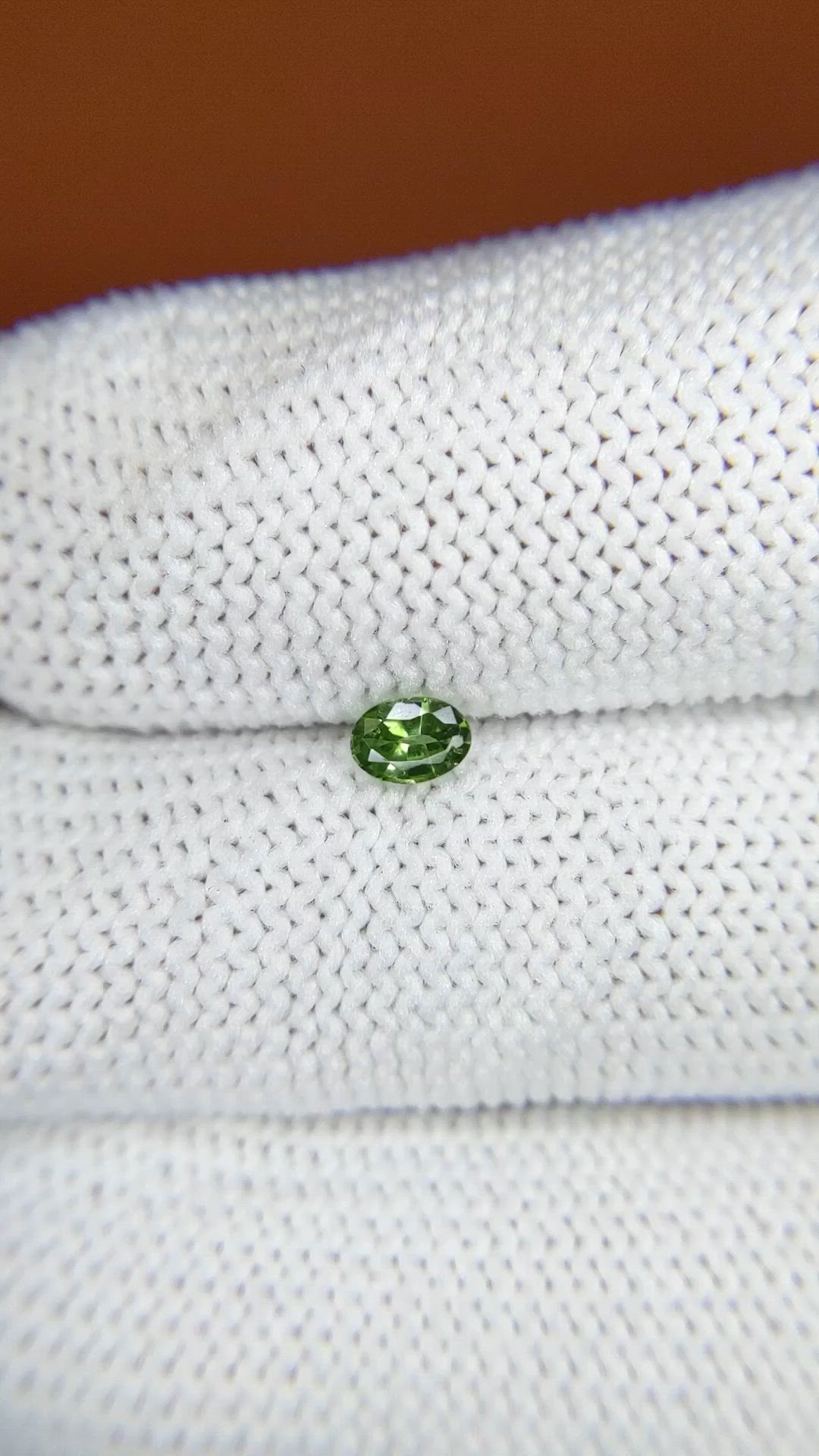 0.25 Ct. Yellowish Green Tourmaline from Ceylon (Sri Lanka) Size Video