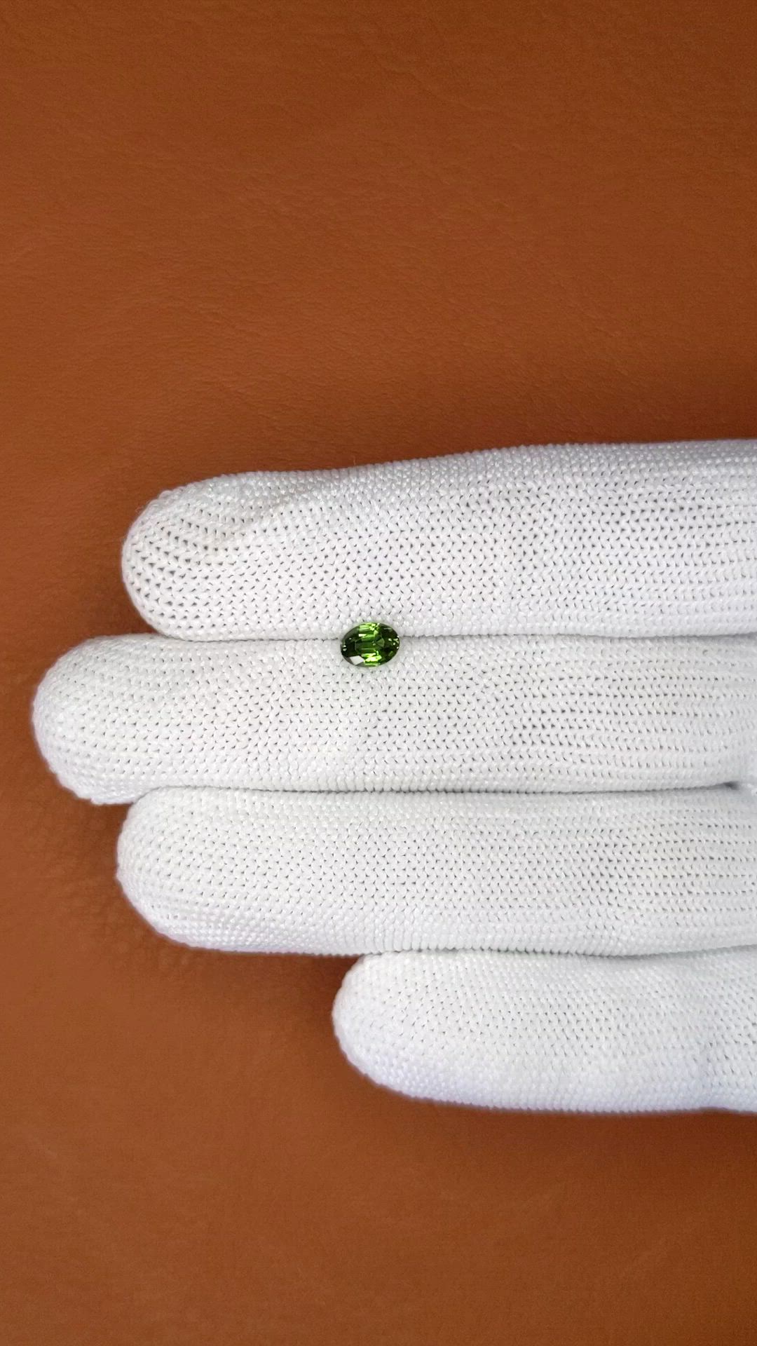 0.67 Ct. Green Tourmaline from Ceylon (Sri Lanka) Size Video
