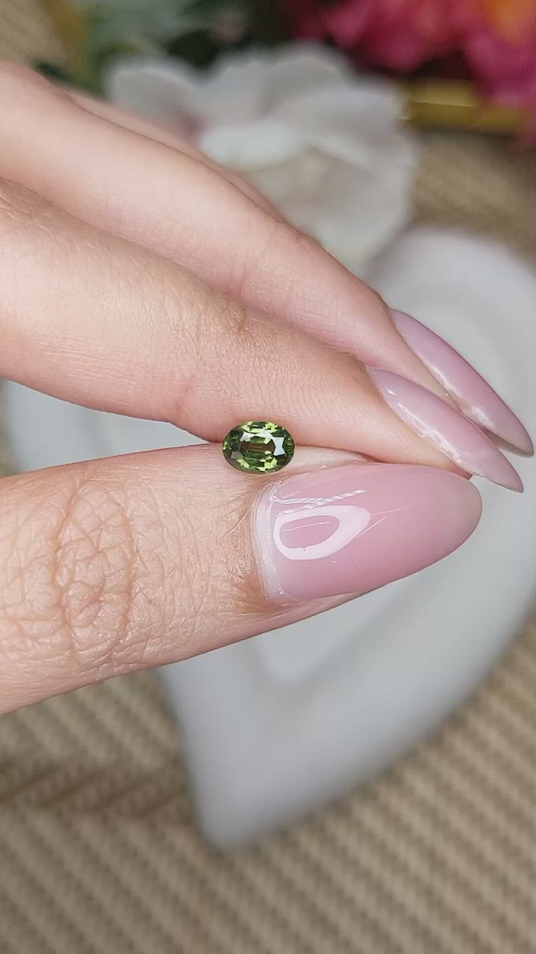 0.67 Ct. Green Tourmaline from Ceylon (Sri Lanka) Size Video