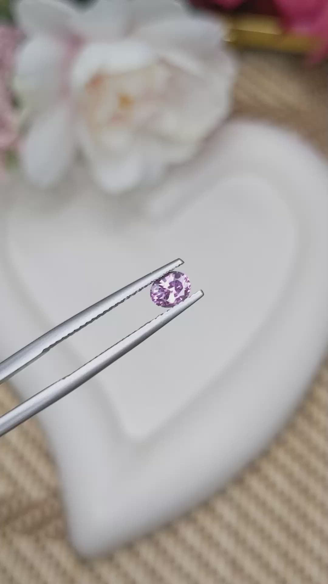 0.42 Ct. Purplish Pink Spinel from Ceylon (Sri Lanka) Size Video
