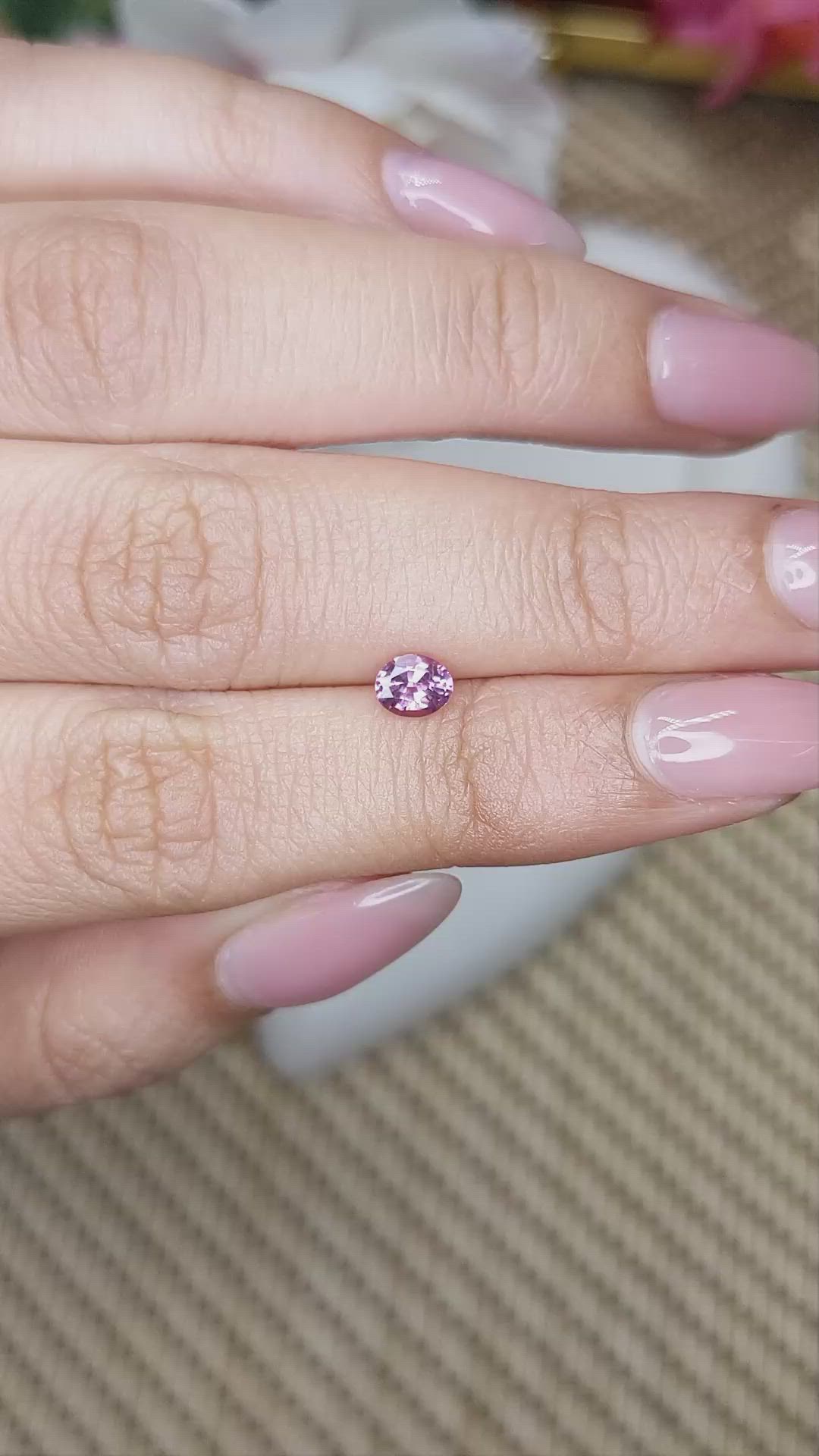 0.42 Ct. Purplish Pink Spinel from Ceylon (Sri Lanka) Size Video