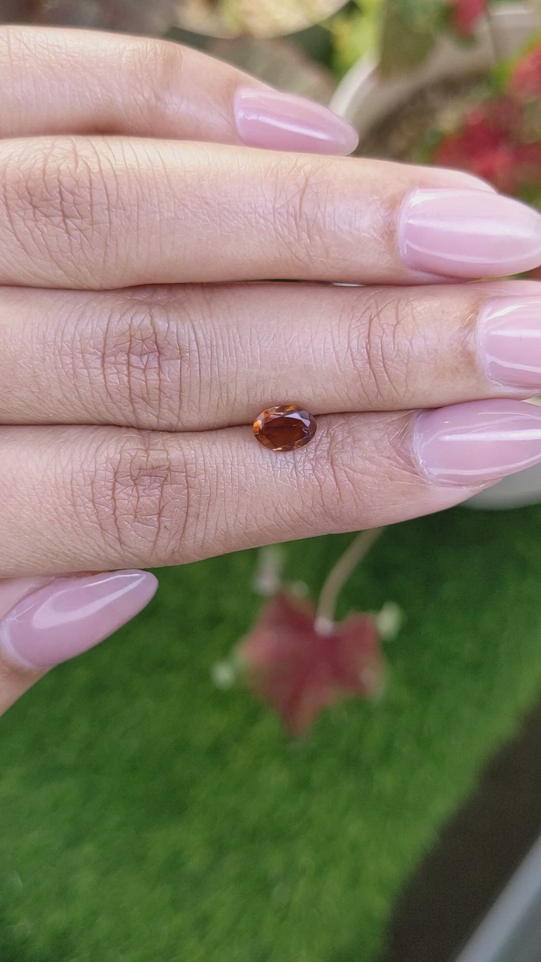 0.68 Ct. Orange Hessonite Garnet from Madagascar Size Video