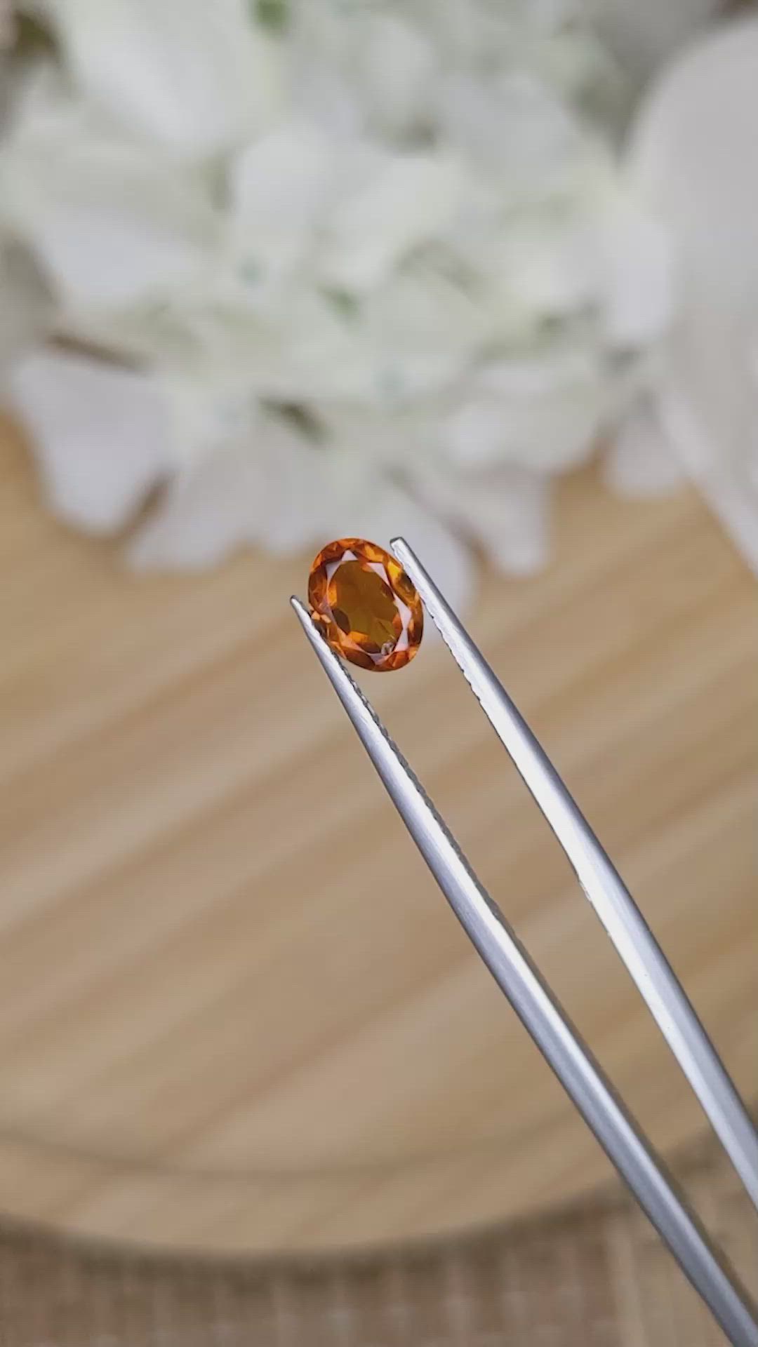 0.68 Ct. Orange Hessonite Garnet from Madagascar Size Video