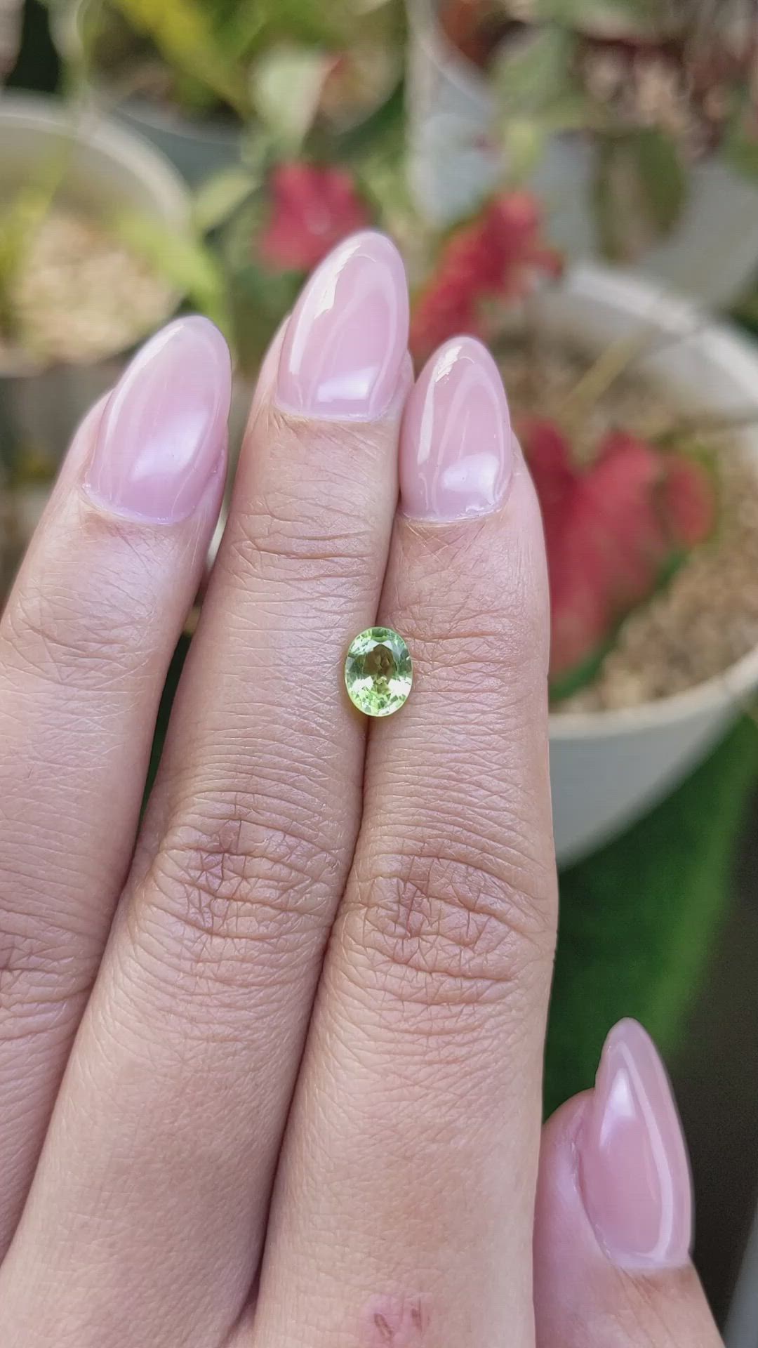 0.84 Ct. Green (Lime Green) Peridot from Pakistan Size Video
