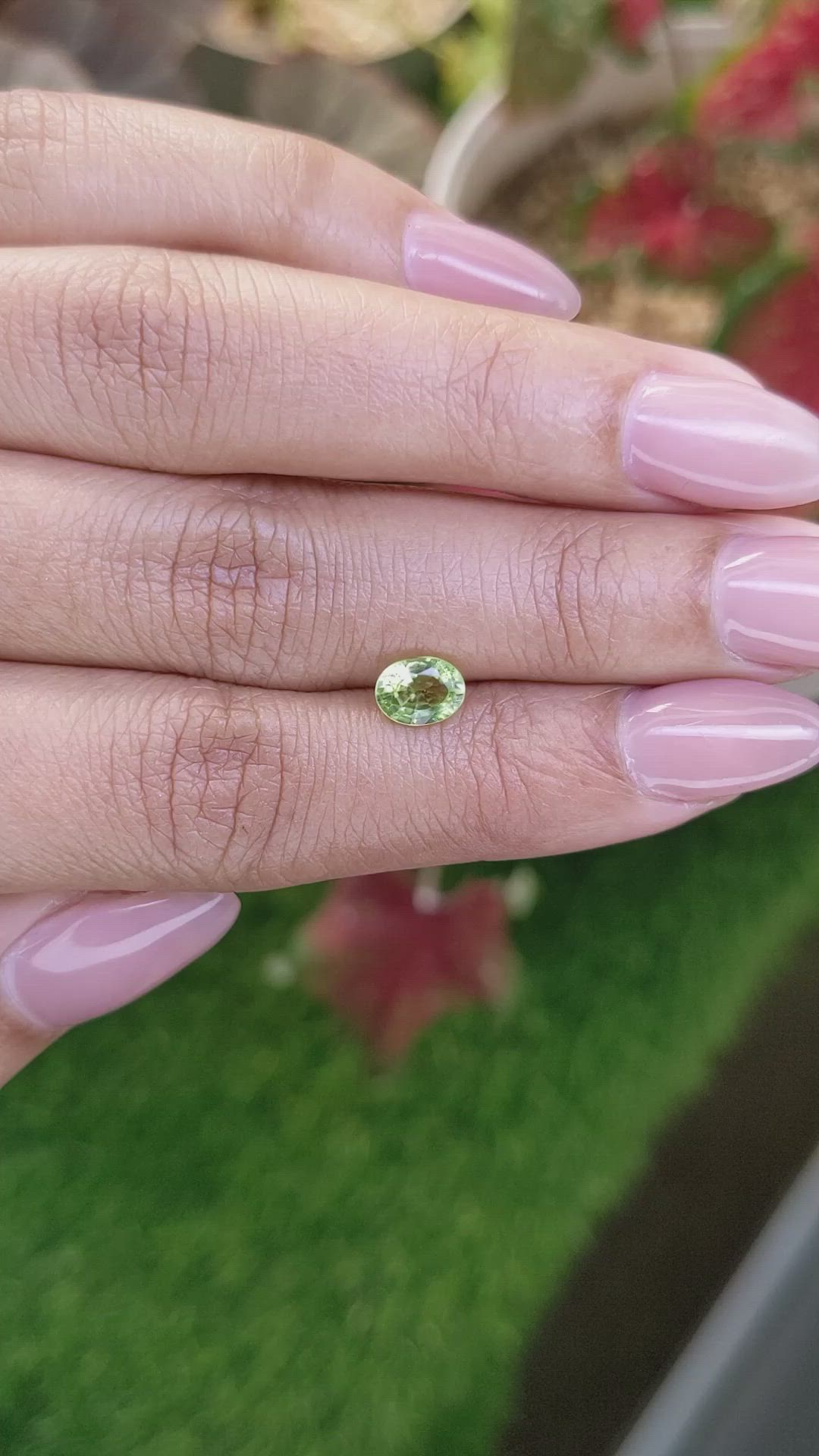 0.84 Ct. Green (Lime Green) Peridot from Pakistan Size Video