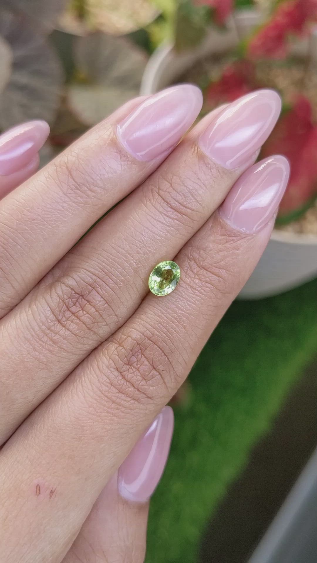 0.84 Ct. Green (Lime Green) Peridot from Pakistan Size Video