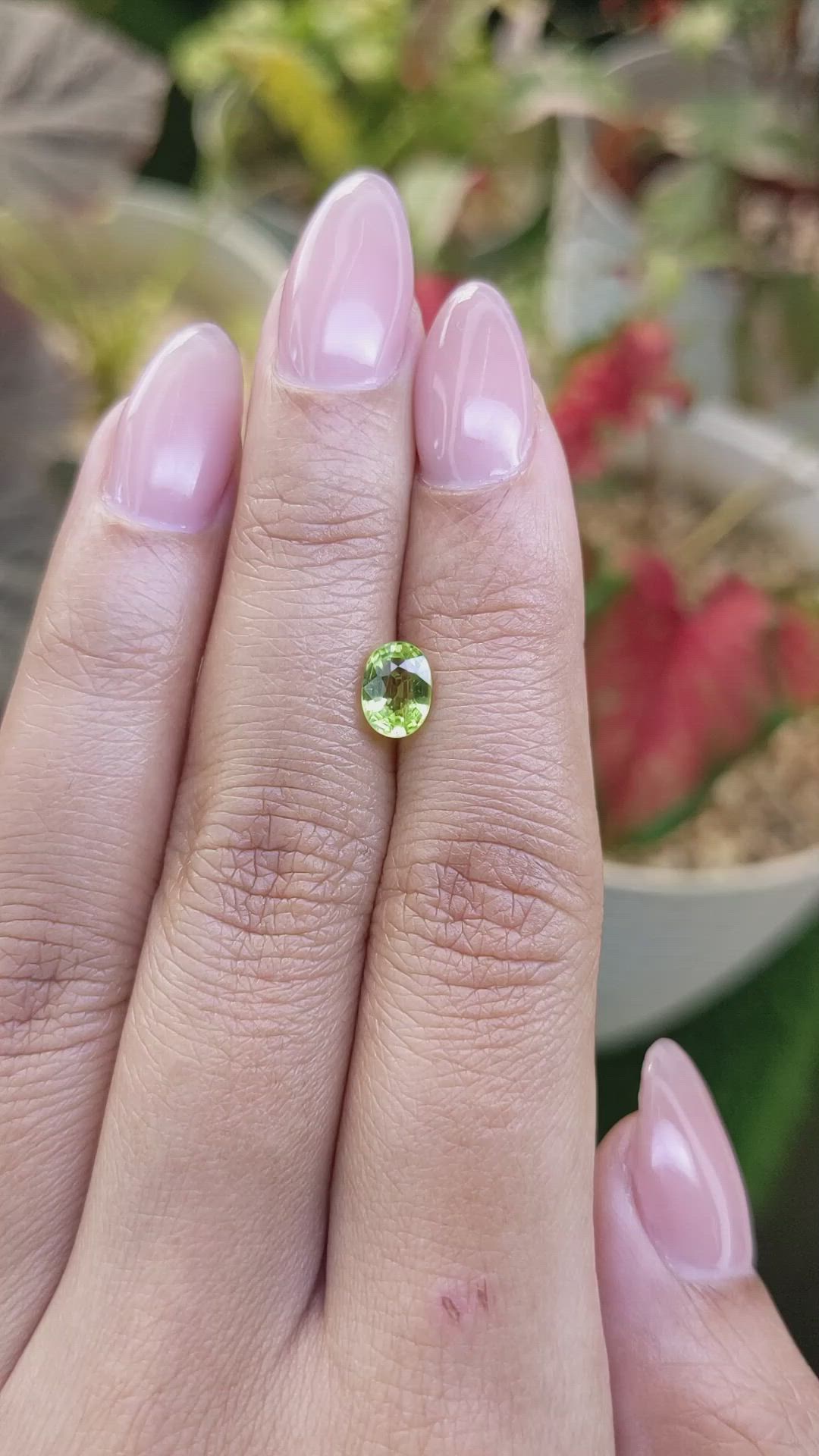 0.91 Ct. Green (Lime Green) Peridot from Pakistan Size Video