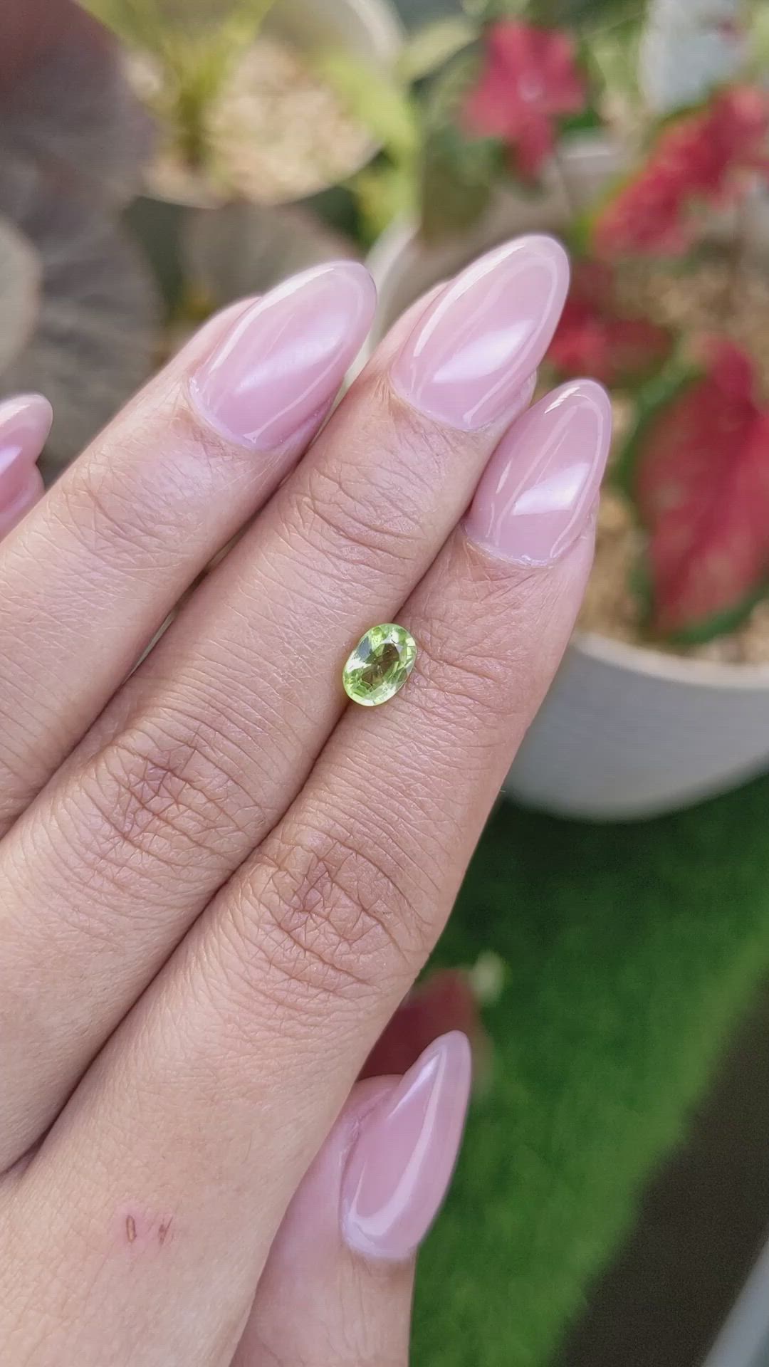 0.78 Ct. Green (Lime Green) Peridot from Pakistan Size Video