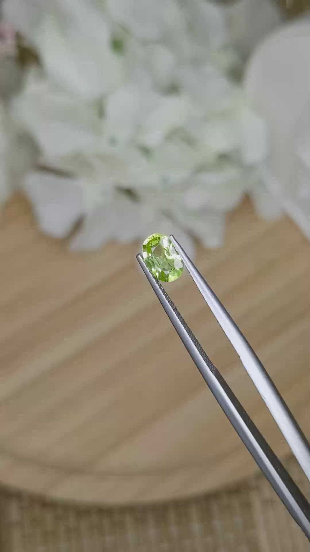 0.78 Ct. Green (Lime Green) Peridot from Pakistan Size Video
