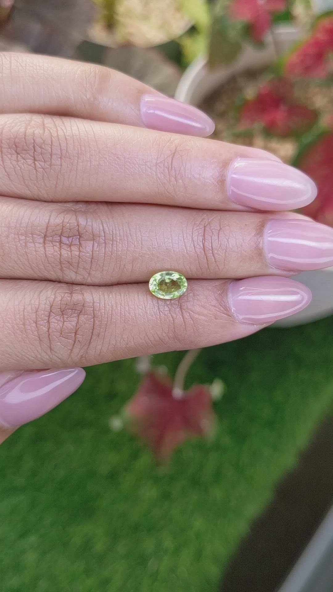 0.94 Ct. Yellowish Green Peridot from Pakistan Size Video