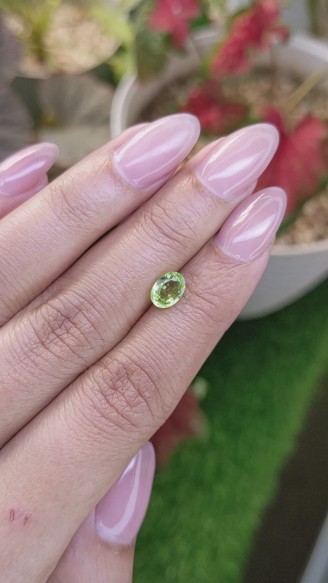 0.94 Ct. Yellowish Green Peridot from Pakistan Size Video