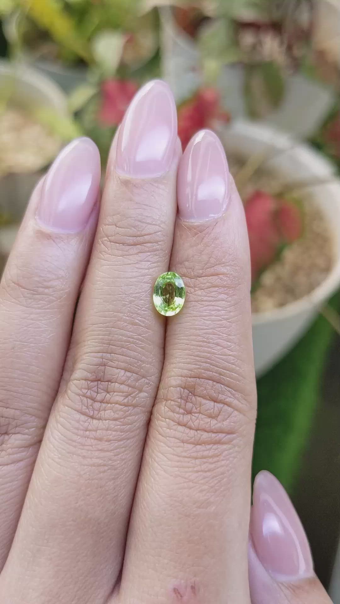 0.94 Ct. Yellowish Green Peridot from Pakistan Size Video