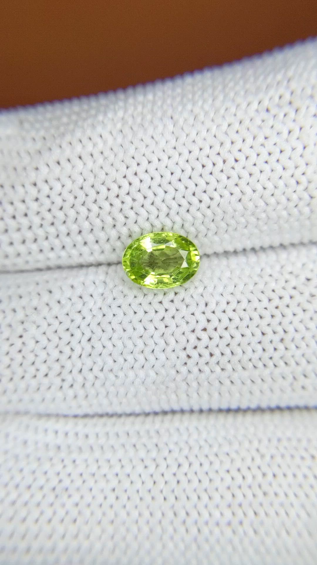 0.94 Ct. Yellowish Green Peridot from Pakistan Size Video