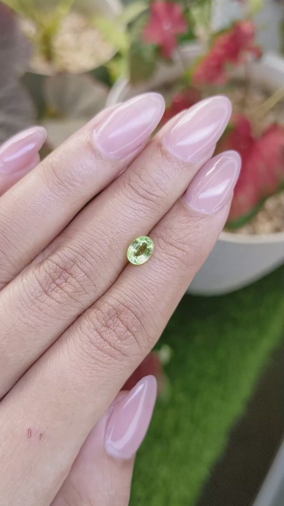 0.93 Ct. Yellowish Green Peridot from Pakistan Size Video
