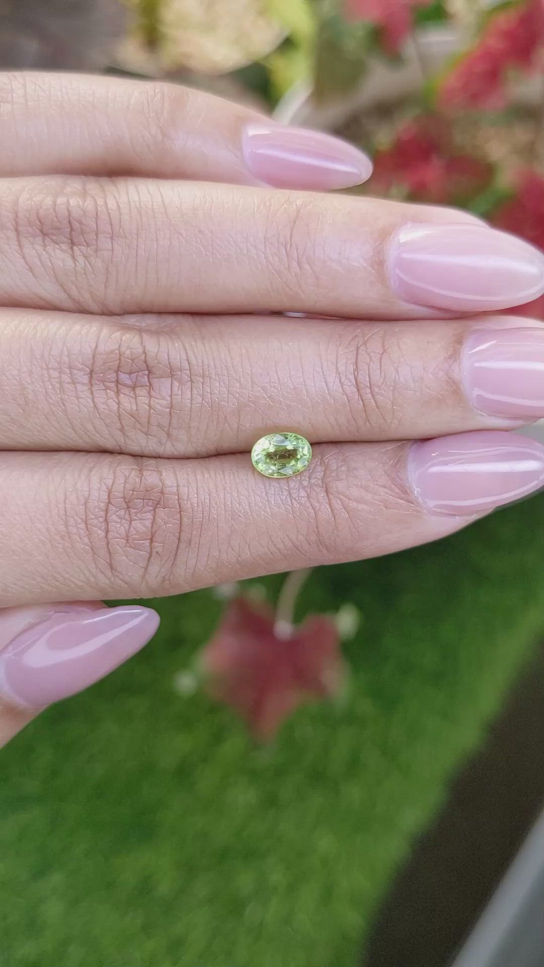 0.93 Ct. Yellowish Green Peridot from Pakistan Size Video