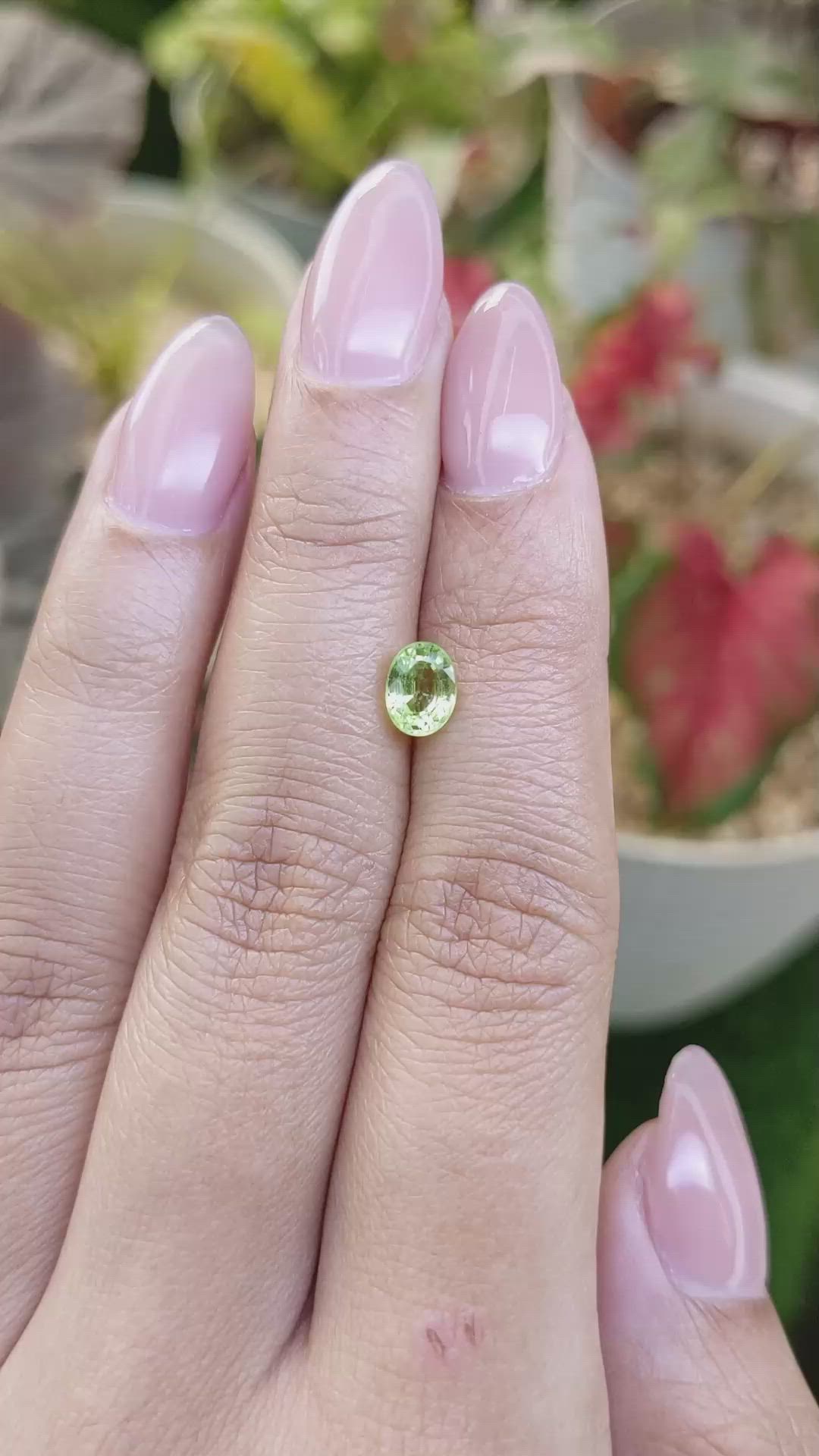 0.93 Ct. Yellowish Green Peridot from Pakistan Size Video