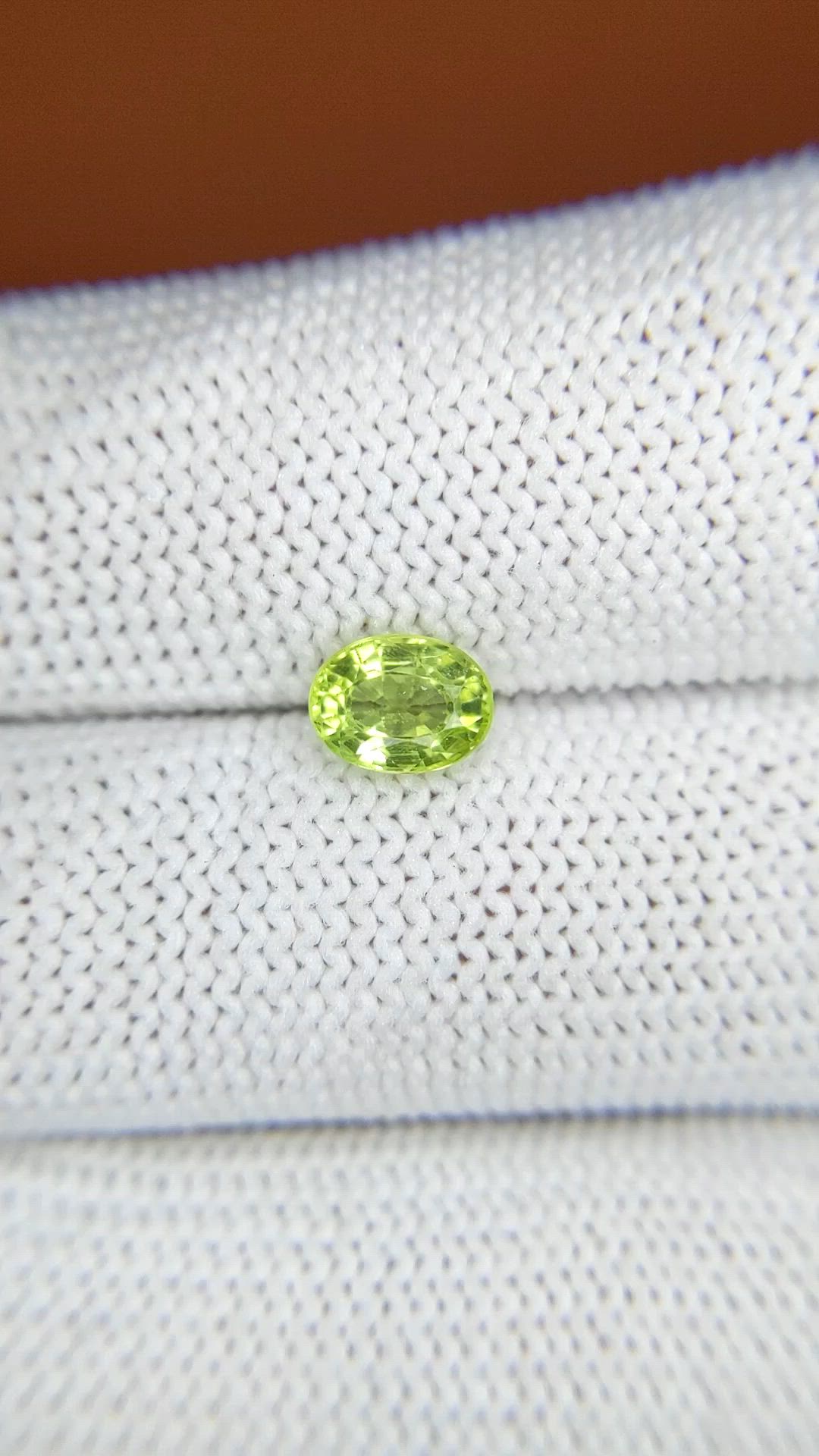 0.93 Ct. Yellowish Green Peridot from Pakistan Size Video
