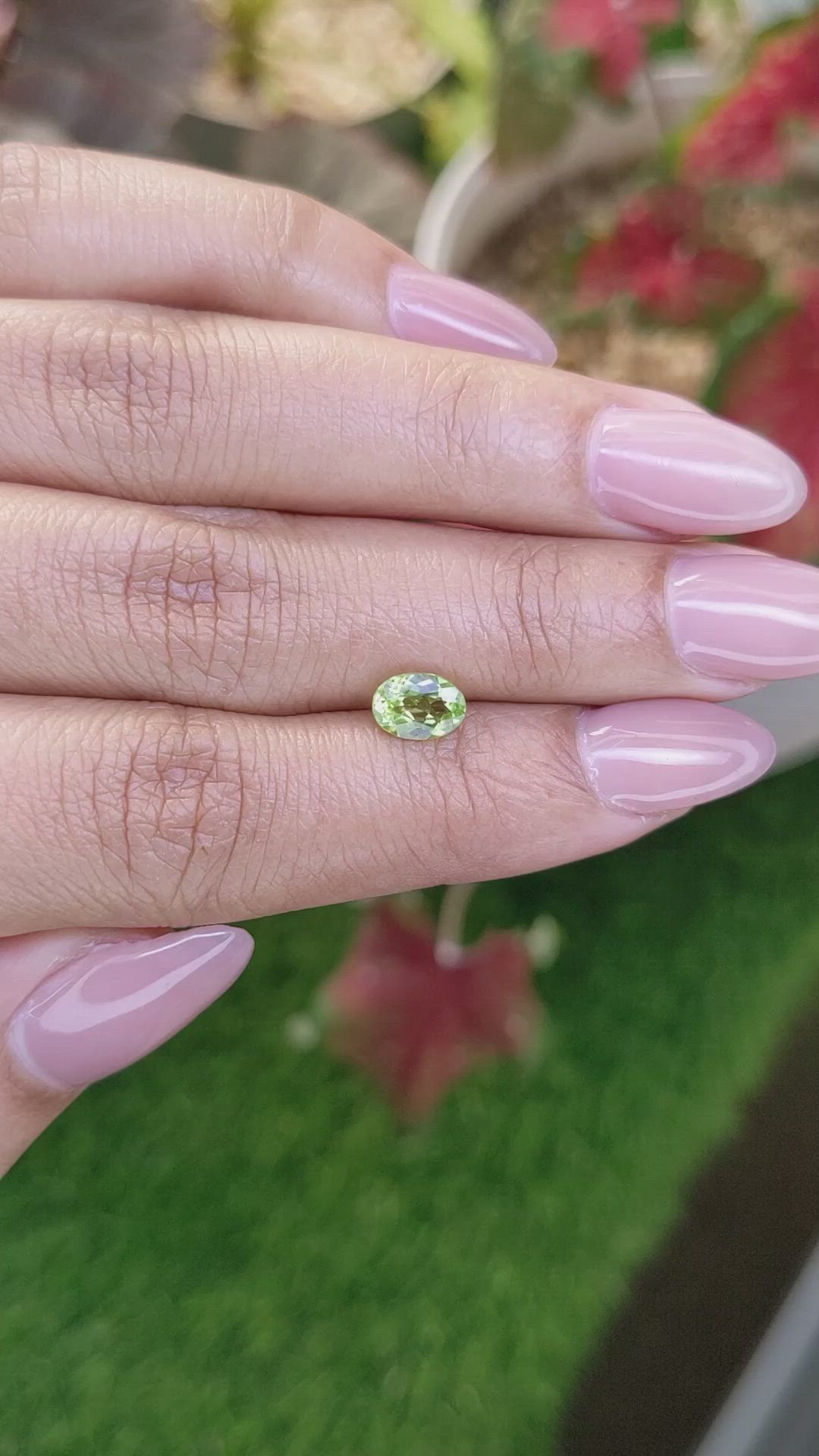 0.90 Ct. Green (Lime Green) Peridot from Pakistan Size Video
