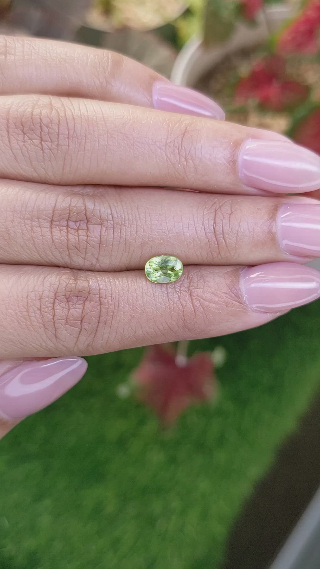 0.87 Ct. Green (Lime Green) Peridot from Pakistan Size Video