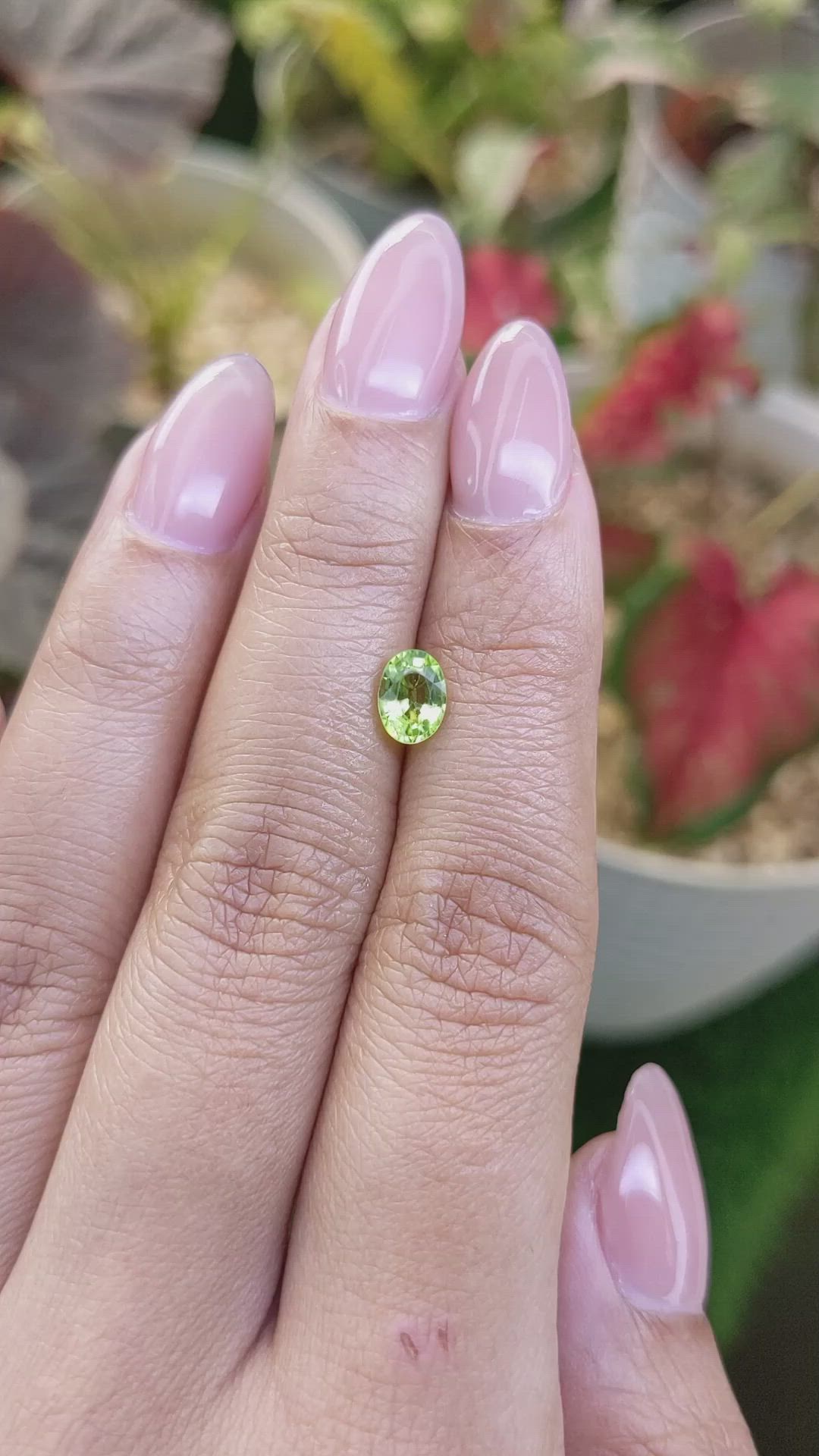 0.85 Ct. Yellowish Green Peridot from Pakistan Size Video