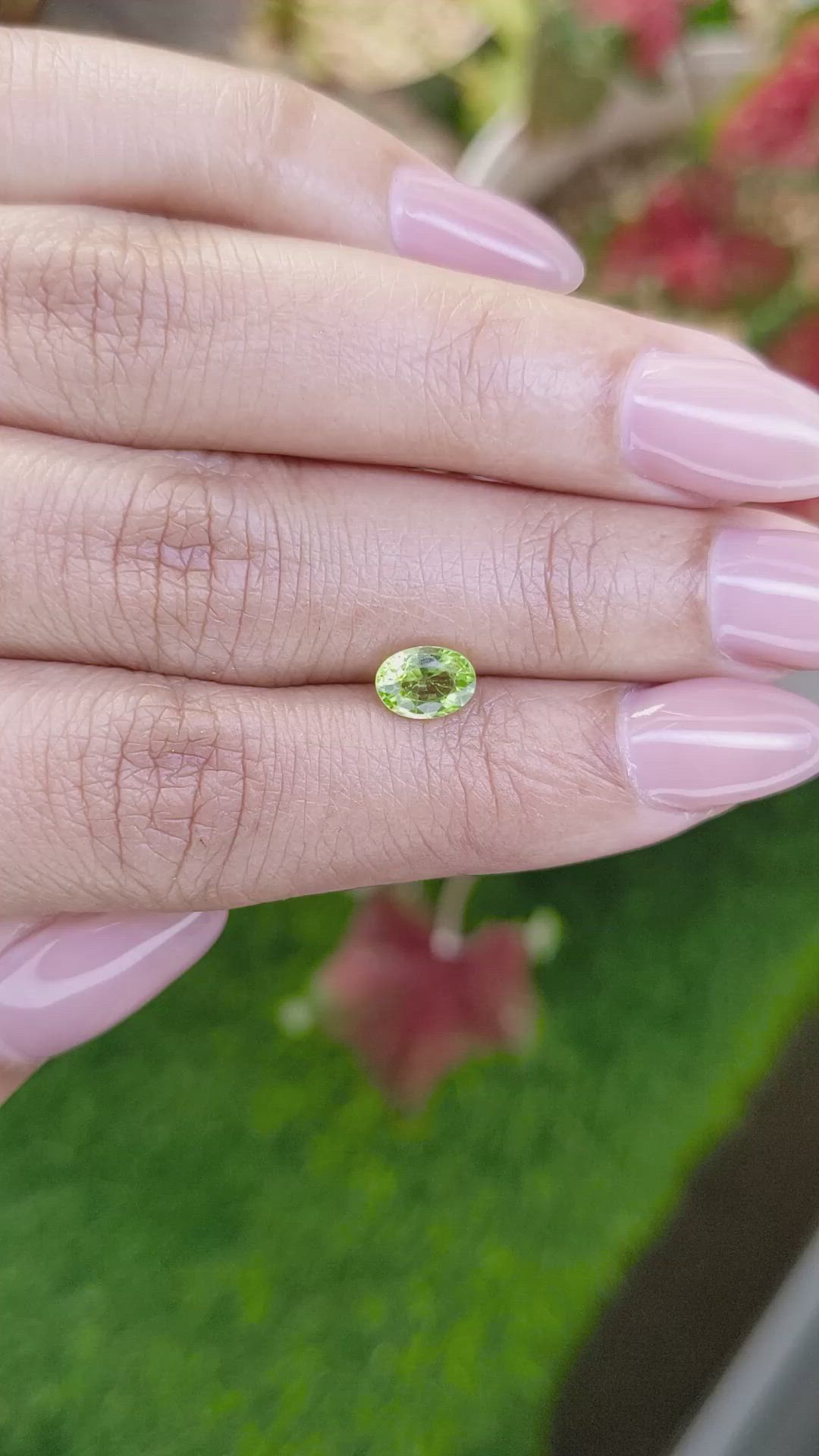 0.85 Ct. Yellowish Green Peridot from Pakistan Size Video