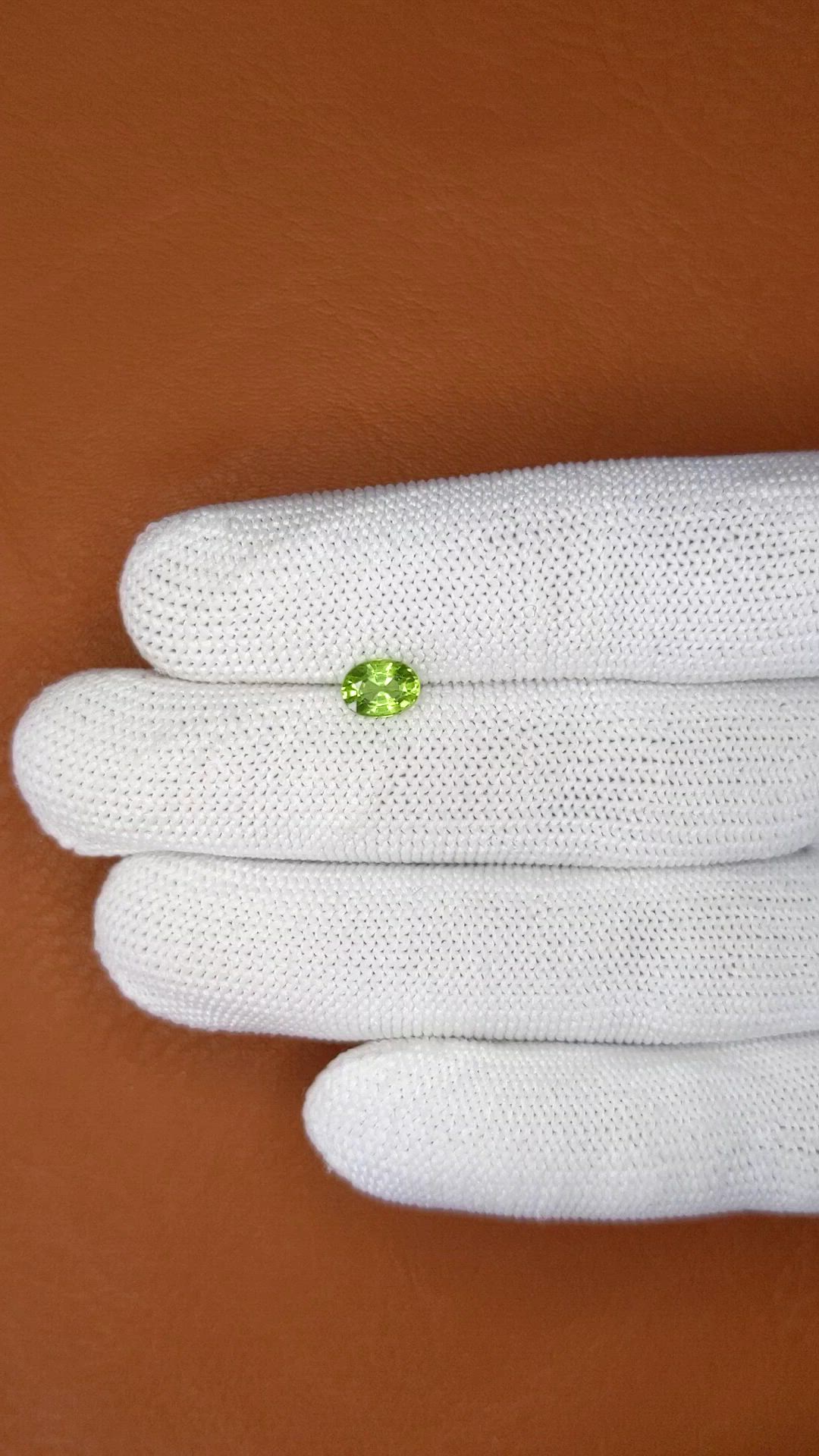 0.81 Ct. Yellowish Green Peridot from Pakistan Size Video