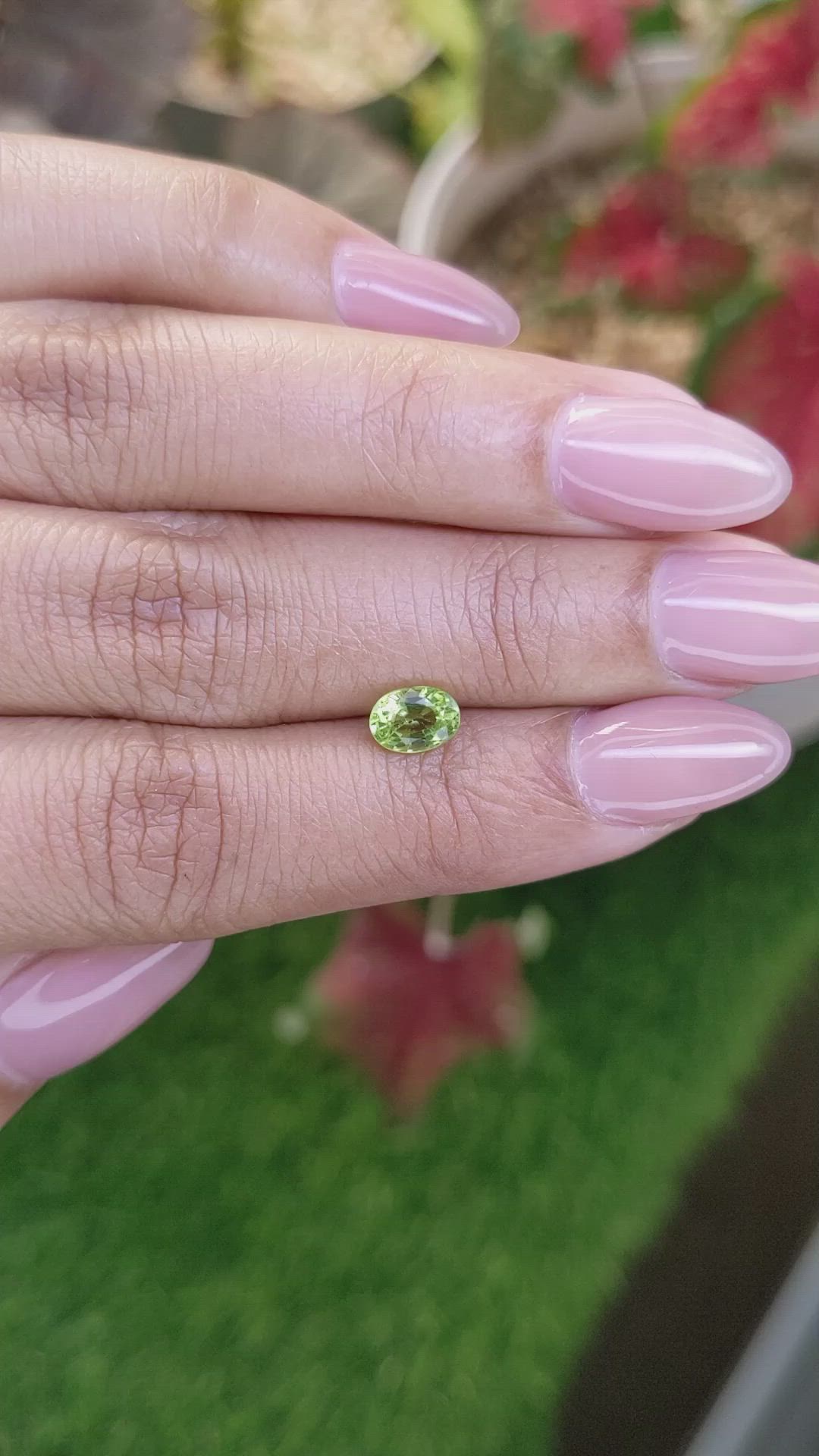 0.81 Ct. Yellowish Green Peridot from Pakistan Size Video