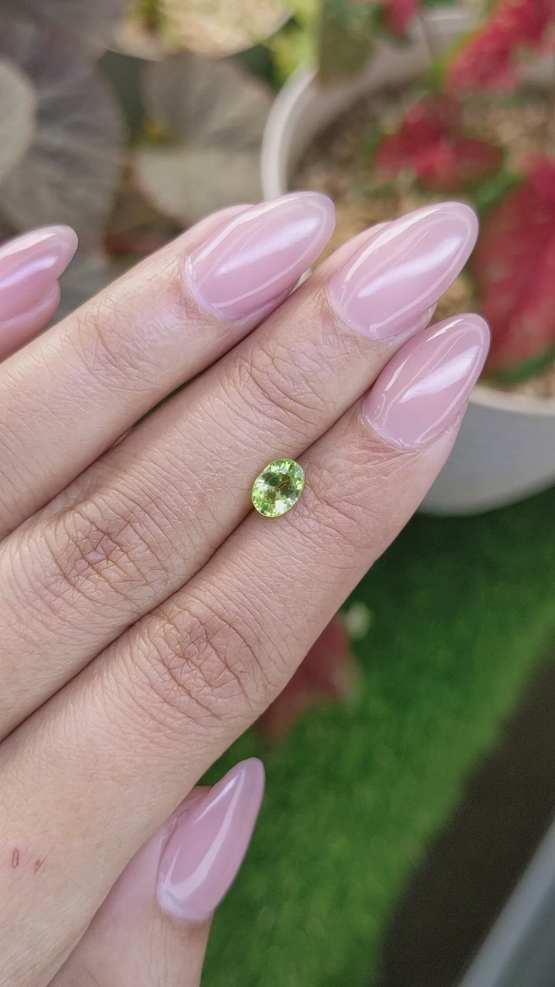 0.81 Ct. Yellowish Green Peridot from Pakistan Size Video