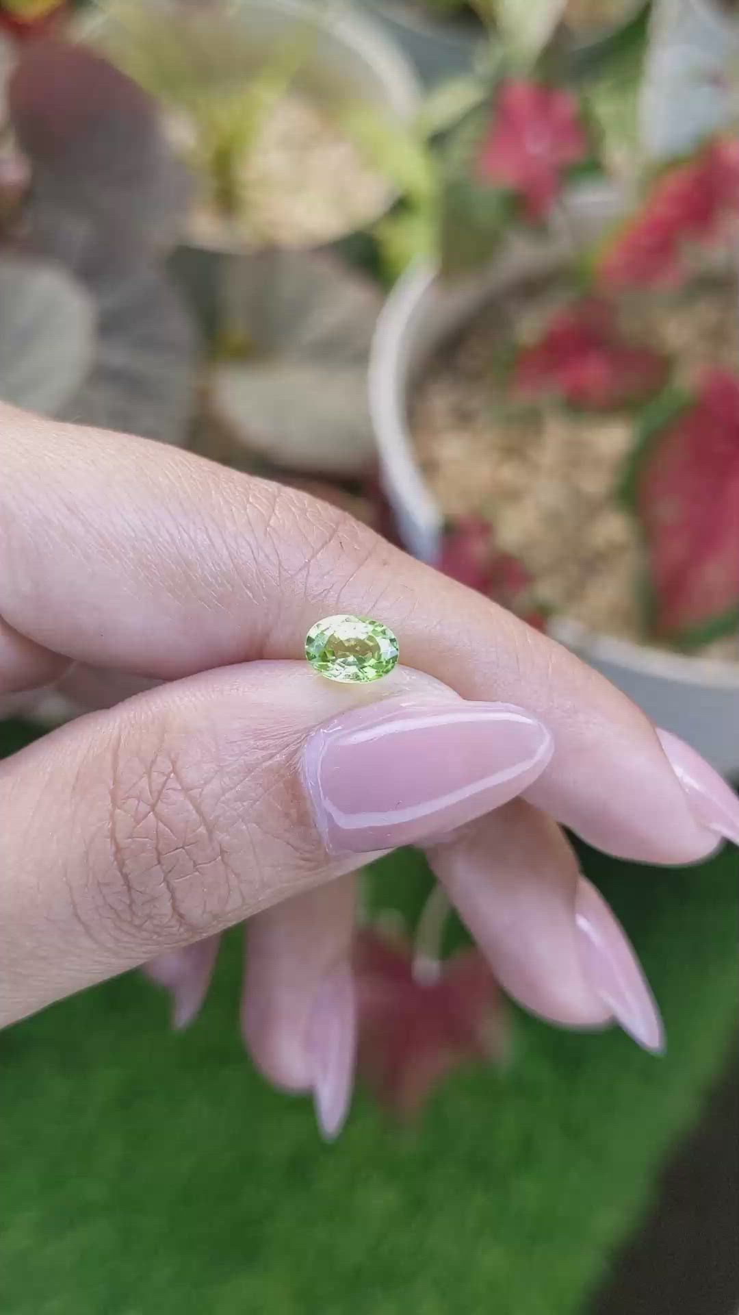 0.82 Ct. Yellowish Green Peridot from Pakistan Size Video