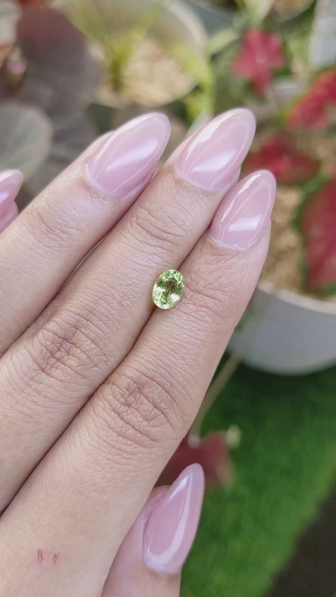 0.82 Ct. Yellowish Green Peridot from Pakistan Size Video