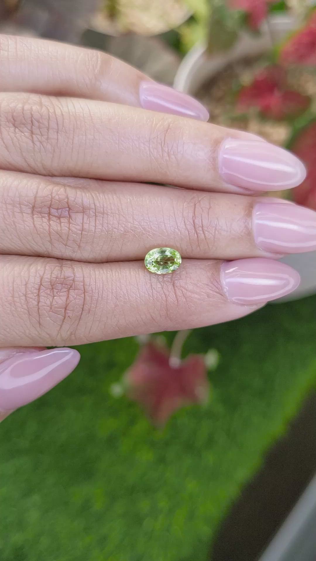 0.82 Ct. Yellowish Green Peridot from Pakistan Size Video