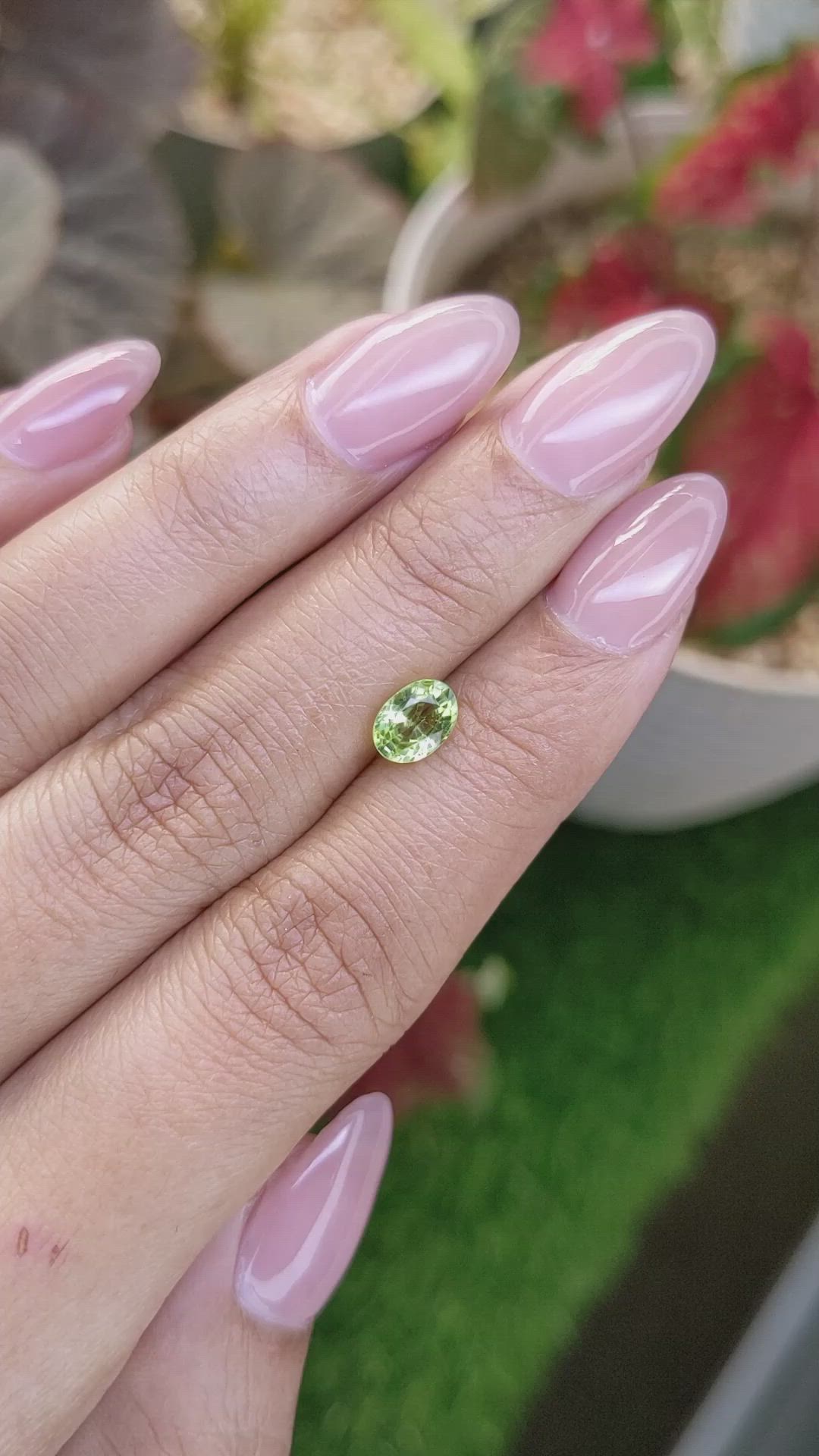 0.90 Ct. Yellowish Green Peridot from Pakistan Size Video