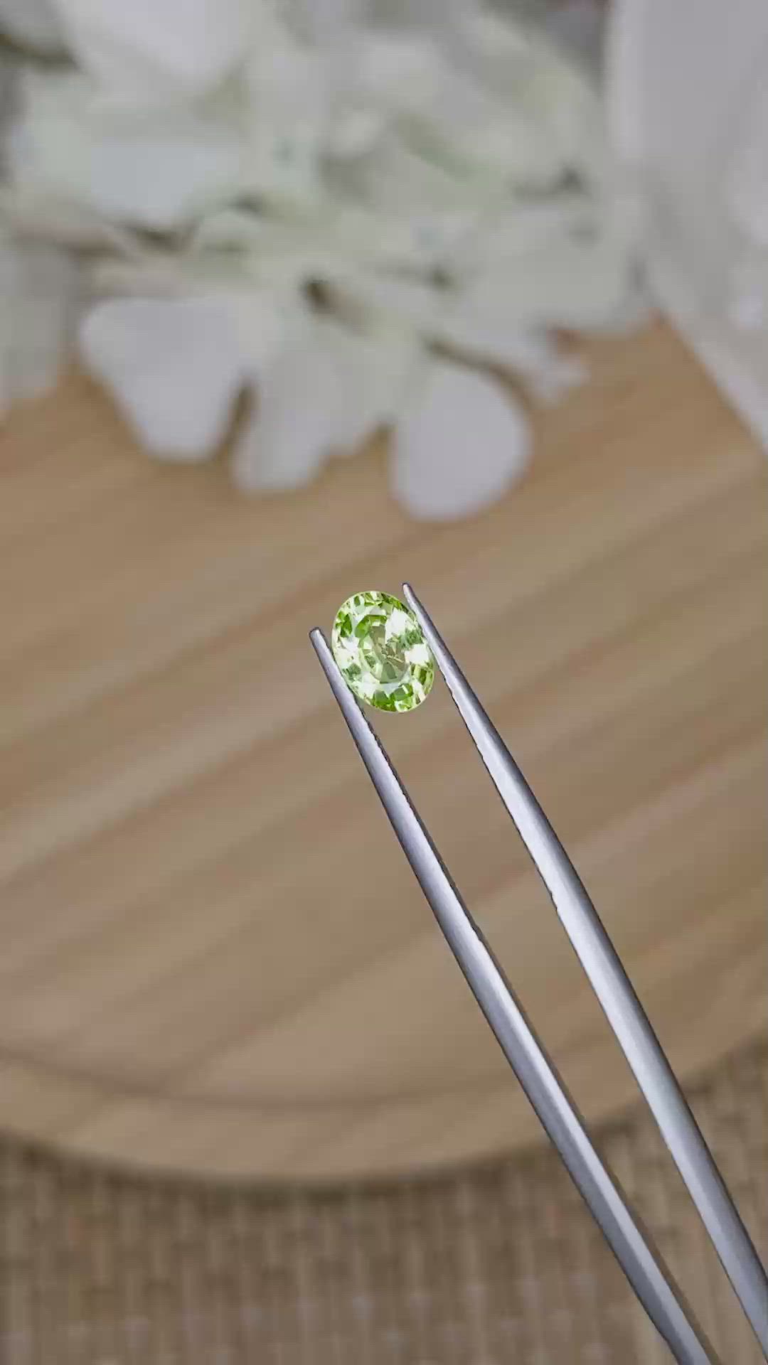 0.90 Ct. Yellowish Green Peridot from Pakistan Size Video