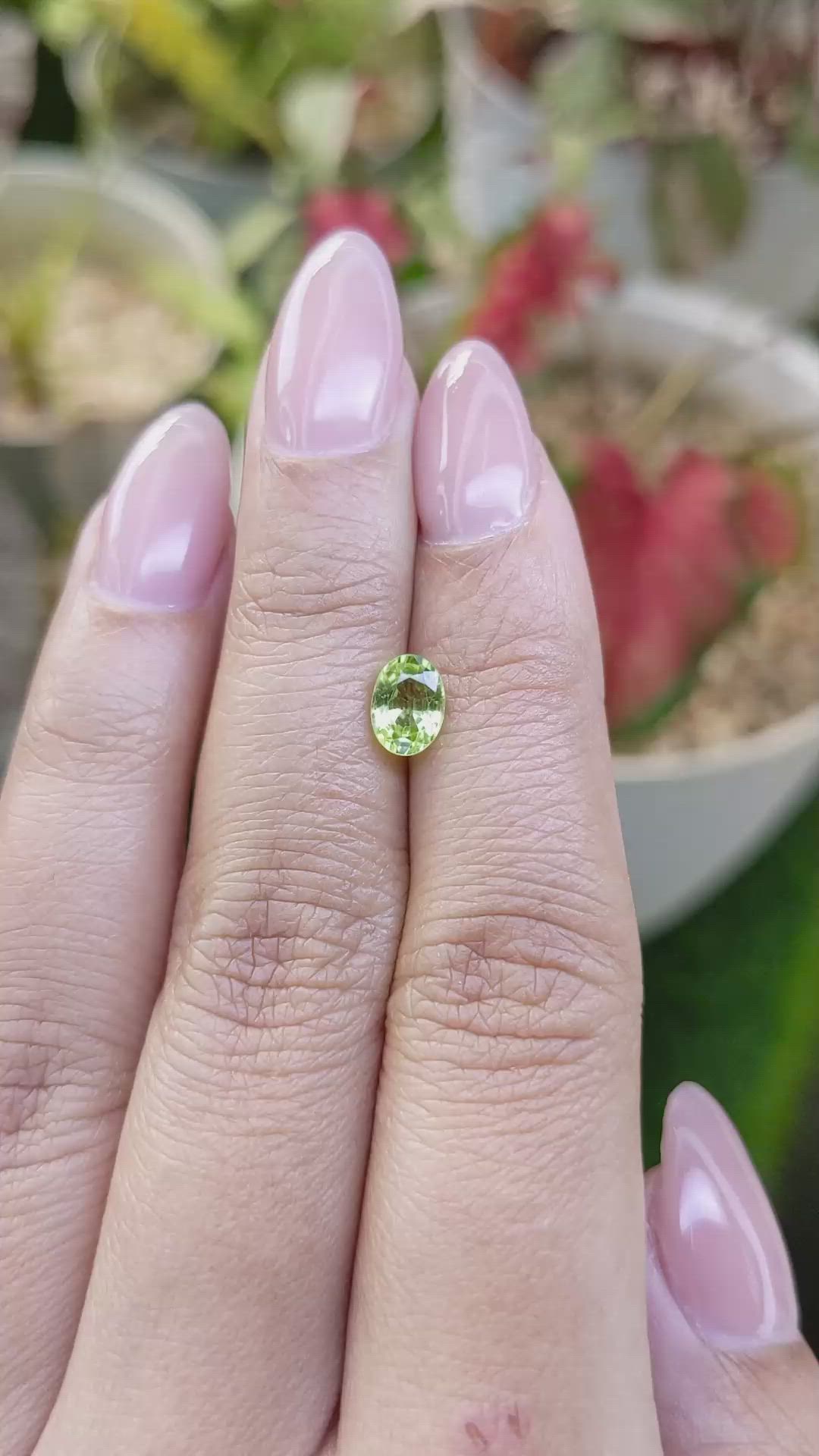 0.90 Ct. Yellowish Green Peridot from Pakistan Size Video